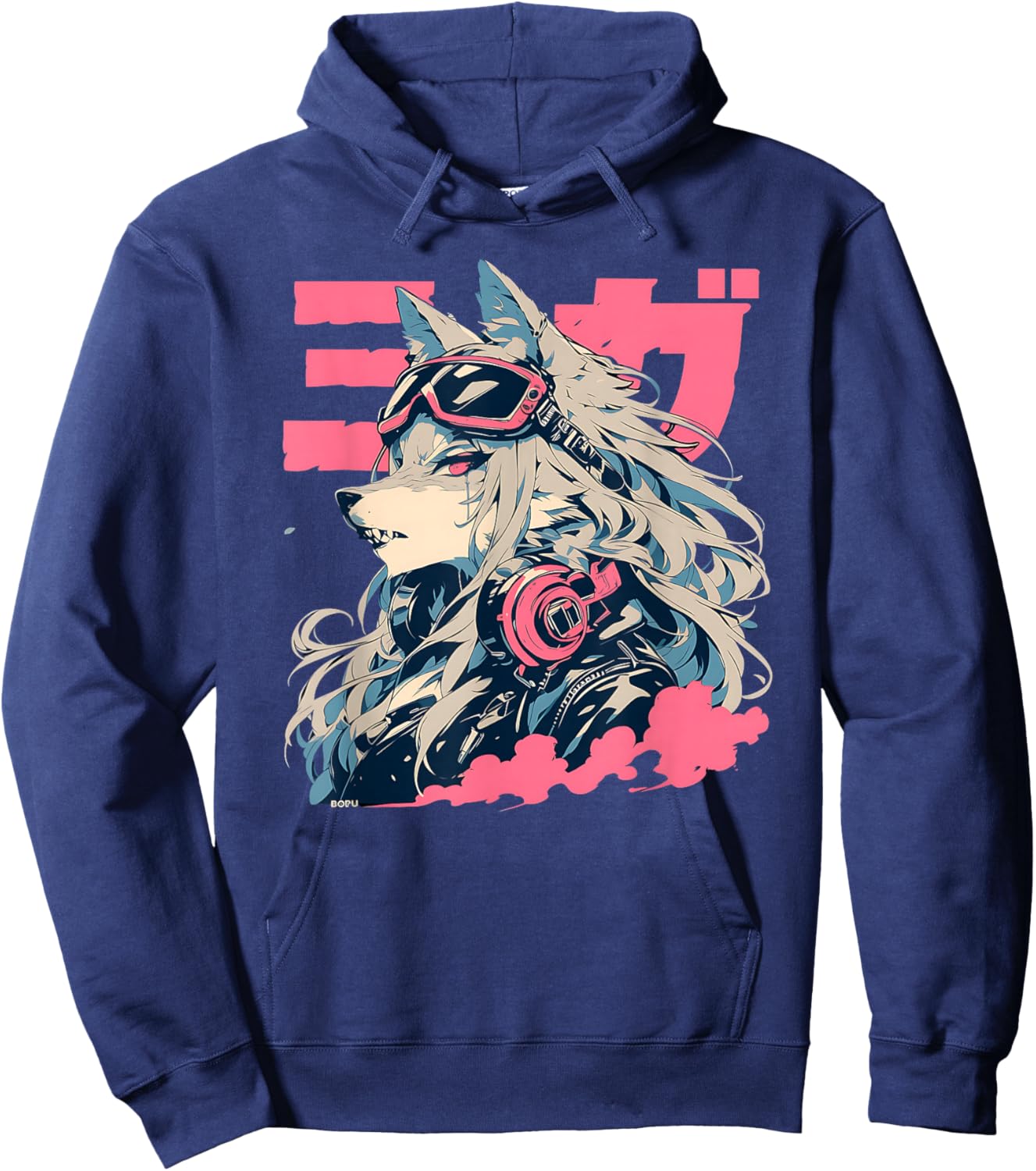 Goth Grunge Demon Anime Furry Wolf Horror Alt Aesthetic Hoodie - Hoodie | Navy