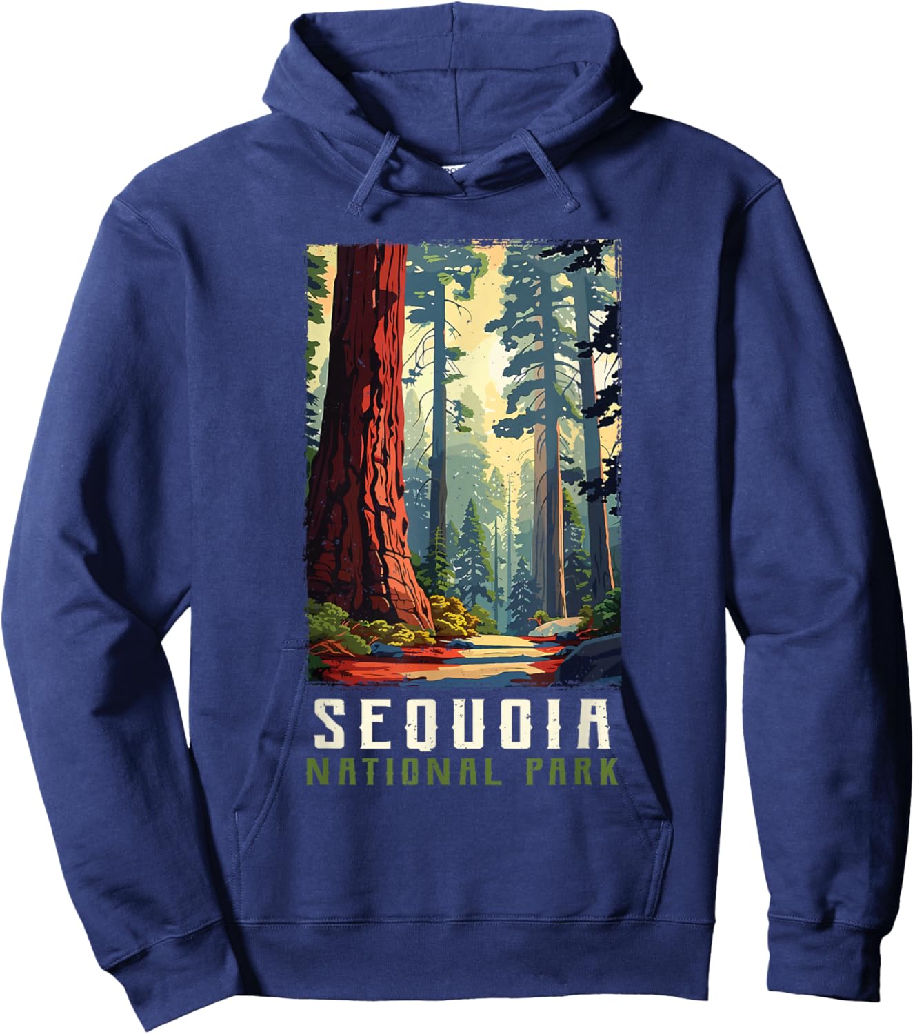 Retro Vintage Sequoia National Park for kids Hiking Camping Hoodie - Hoodie | Navy