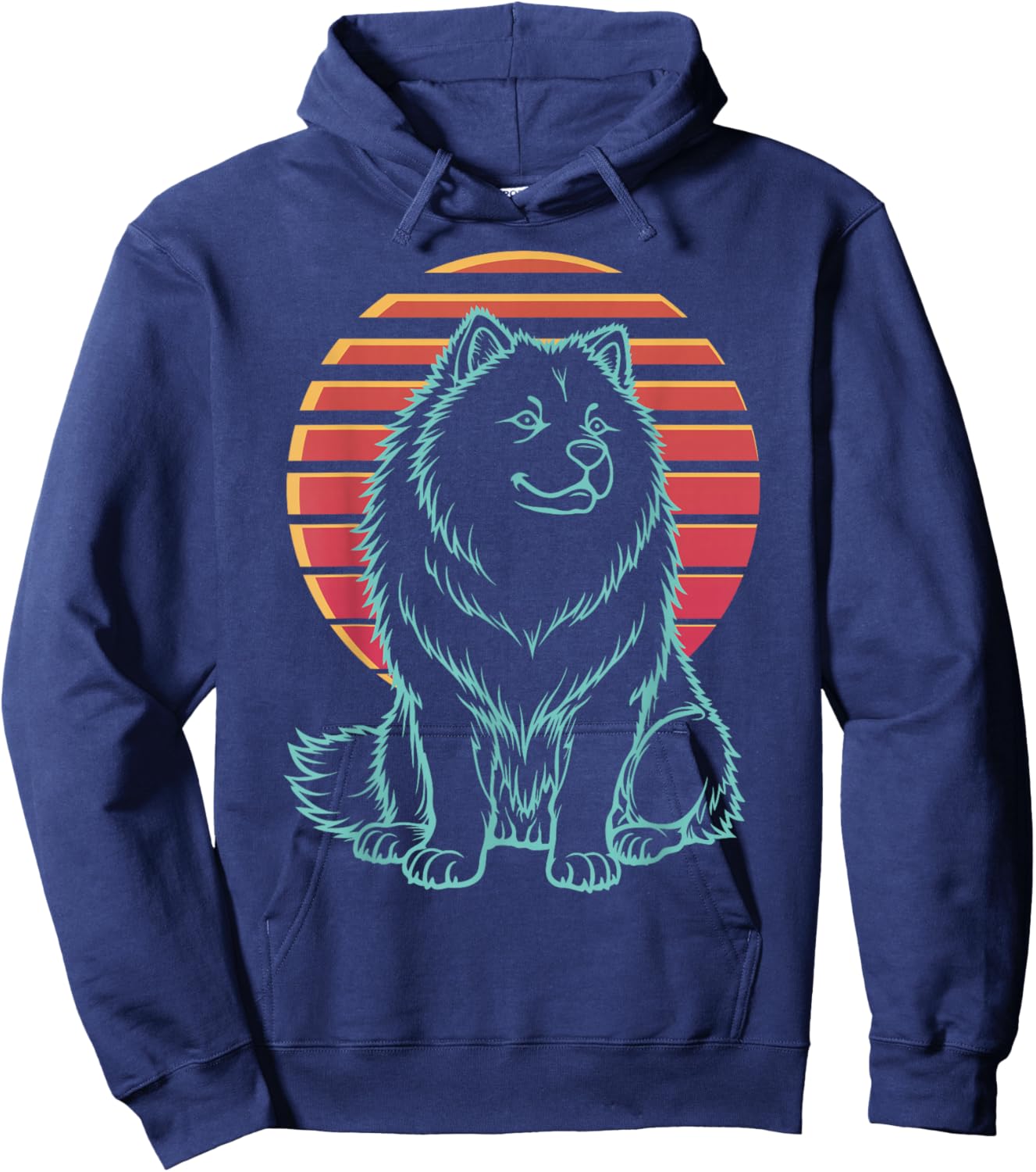 Chow Chow Lover Dog Owner Retro Synthwave 80s Hoodie - Hoodie | Navy