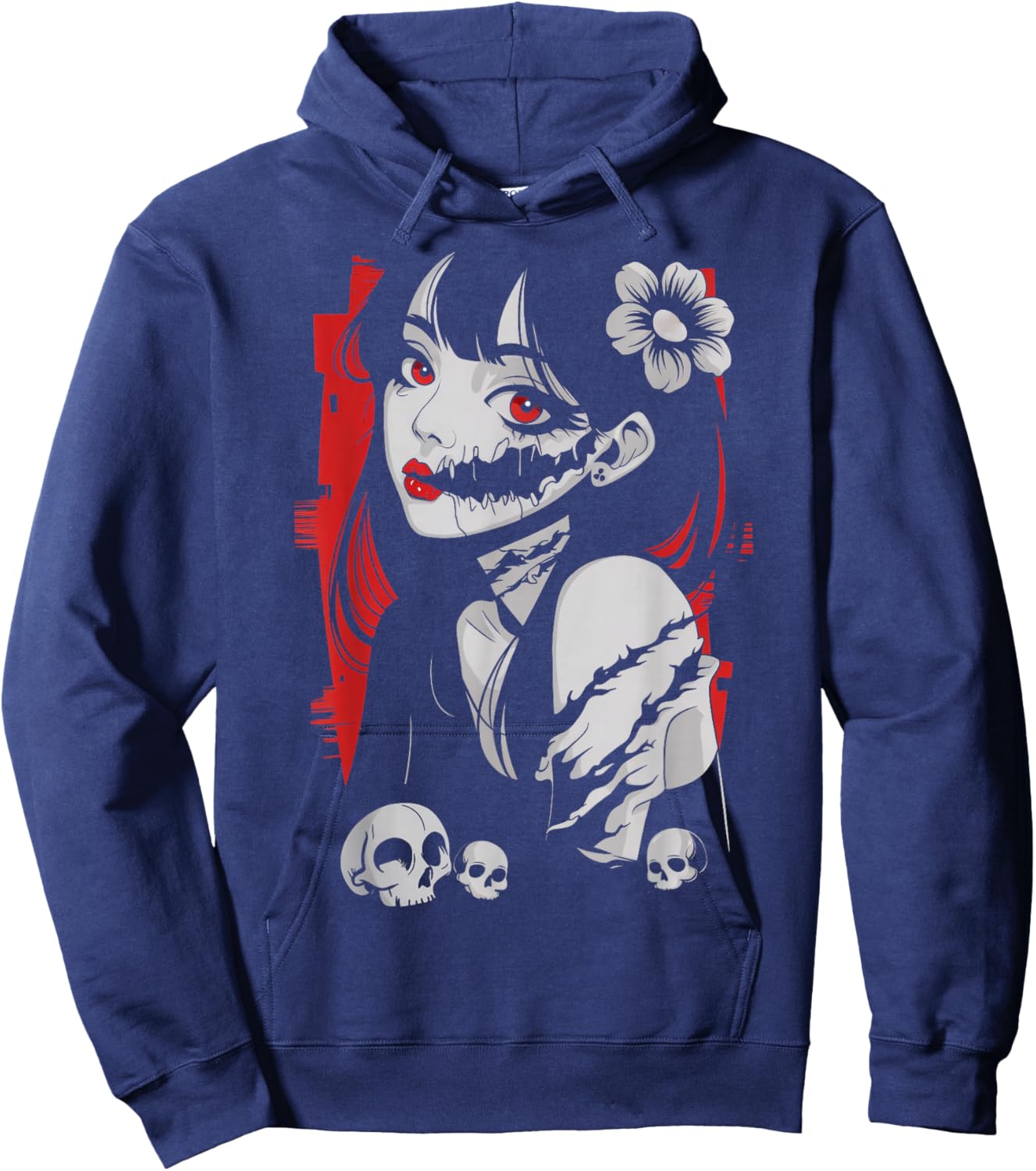 Horror Anime Manga Japan Kawaii Goth Gifts Women Kid Hoodie - Hoodie | Navy