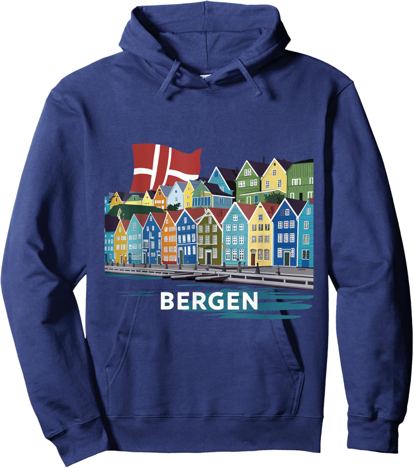 Fjord Bergen Norway Costume Fjords of Norway Harbor City Hoodie - Hoodie | Navy
