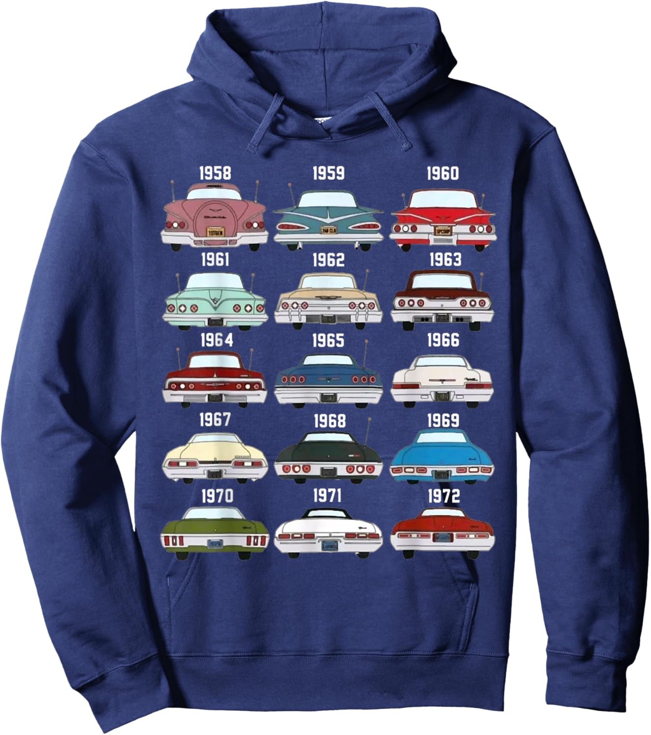 1958 59 60 61 62 63 64 65 66 67 68 69 70 71 72 Impala Ss Hoodie - Hoodie | Navy