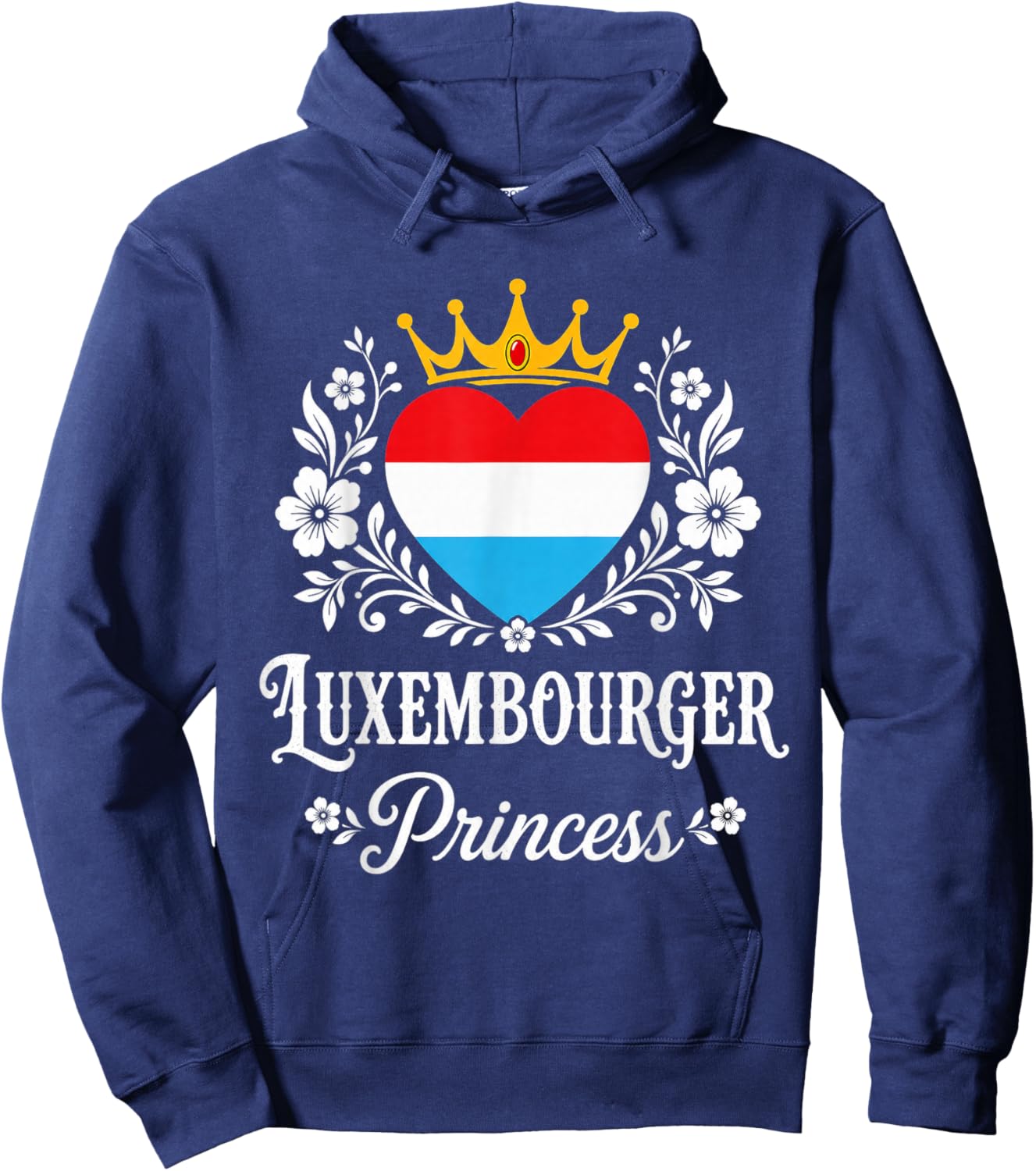 Luxembourger Princess Luxembourg Flag Luxembourger Girl Hoodie - Hoodie | Navy