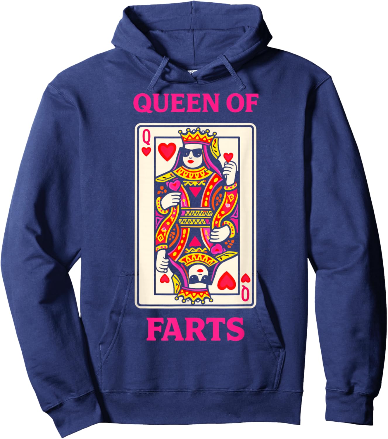Queen of Farts Funny Poker Playing Cards Humour Hoodie - Hoodie | Navy