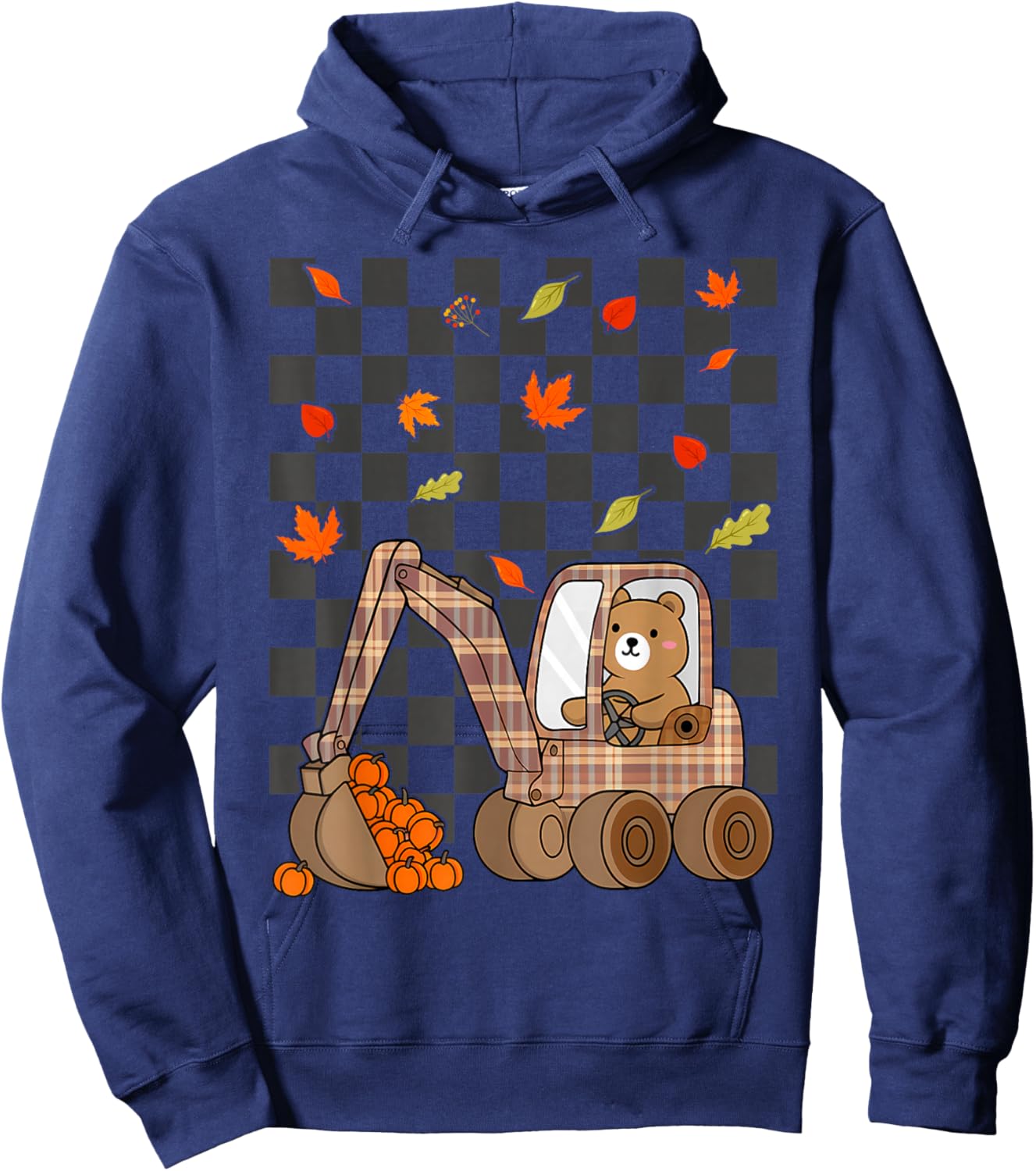 Kids Truck Pumpkin Patch Baby Boy Fall Toddler Girl Cute Hoodie - Hoodie | Navy