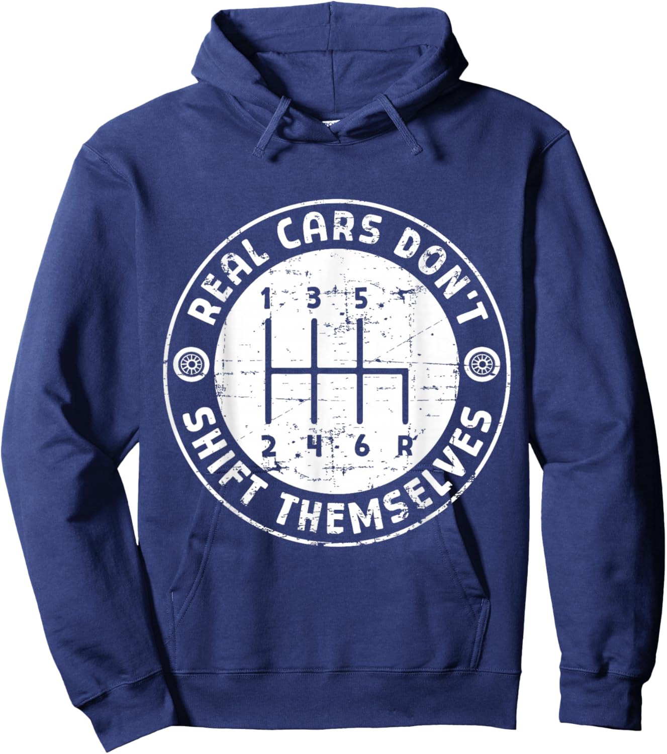 Real Cars Don't Shift Yourselves Manual Driver Hoodie - Hoodie | Navy