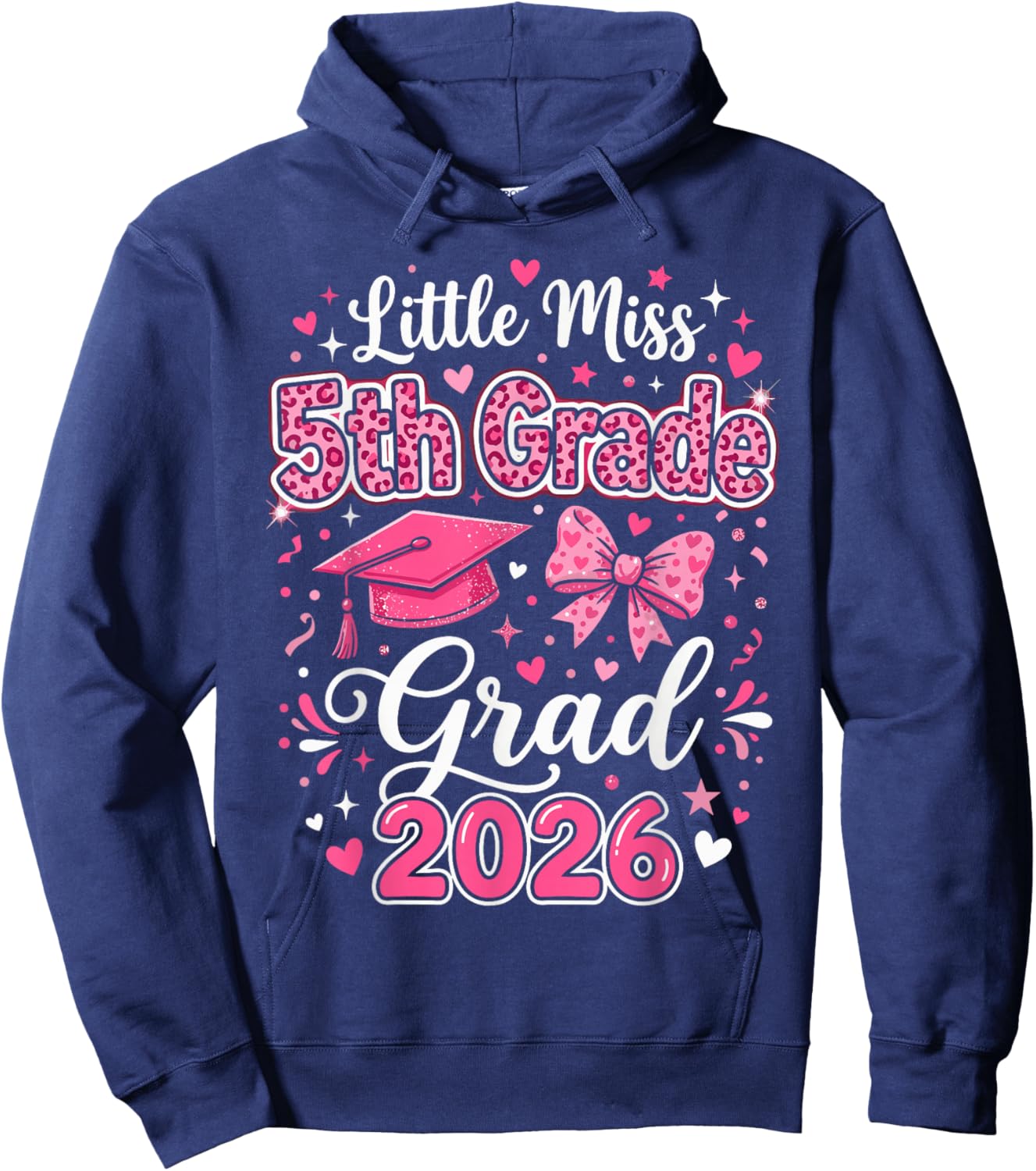 Leopard 5th Grade Graduation Outfits Girls, Little 5th Grade Hoodie - Hoodie | Navy