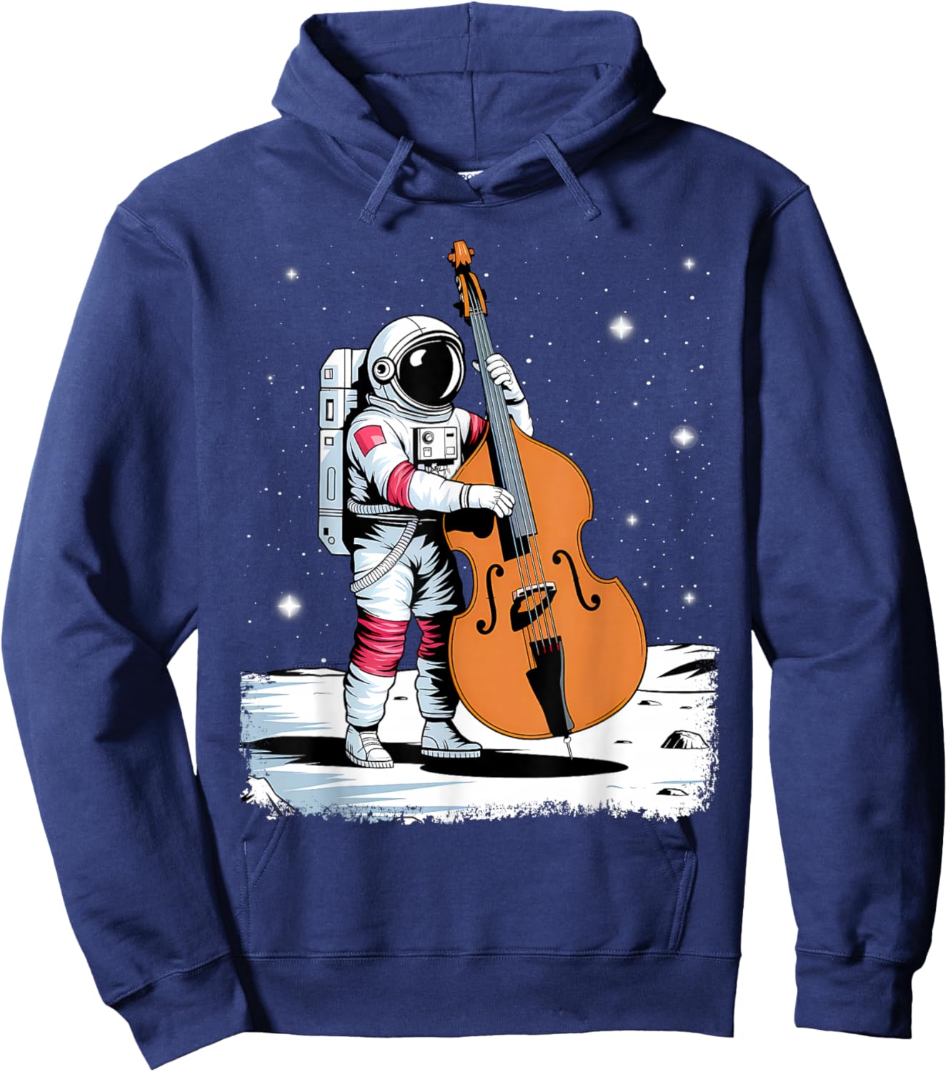 Double Bass Contrabass Jazz Music Upright Bass Hoodie - Hoodie | Navy