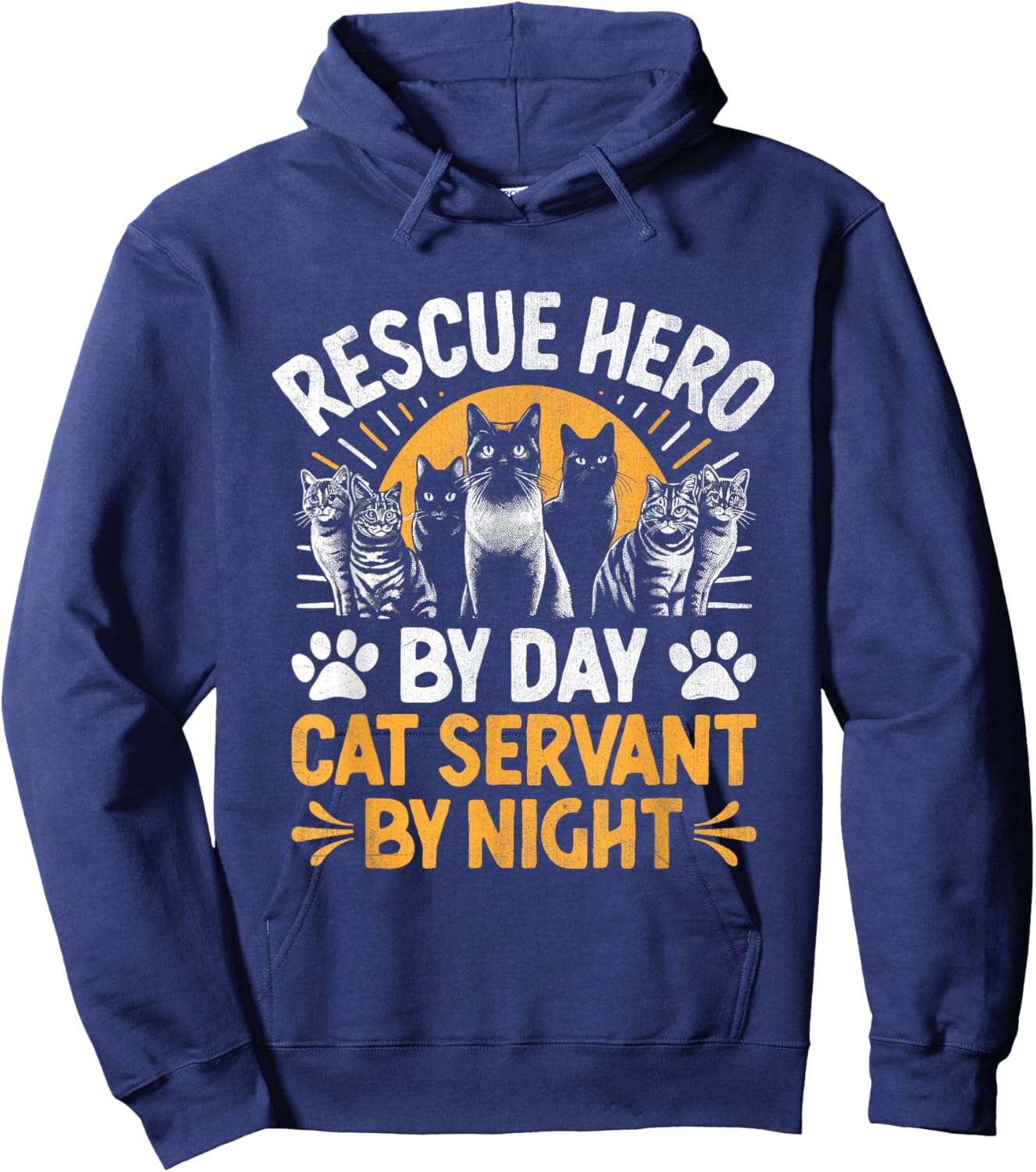 Funny Animal Shelter Volunteer Pet Dog Cat Rescue Supporter Women Hoodie - Hoodie | Navy