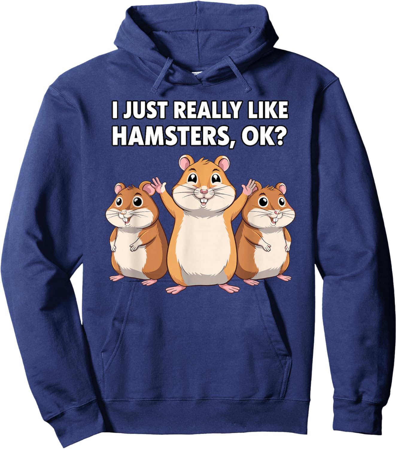 Cute Hamster Design Women Kids Dwarf Hamster Lovers Hoodie - Hoodie | Navy