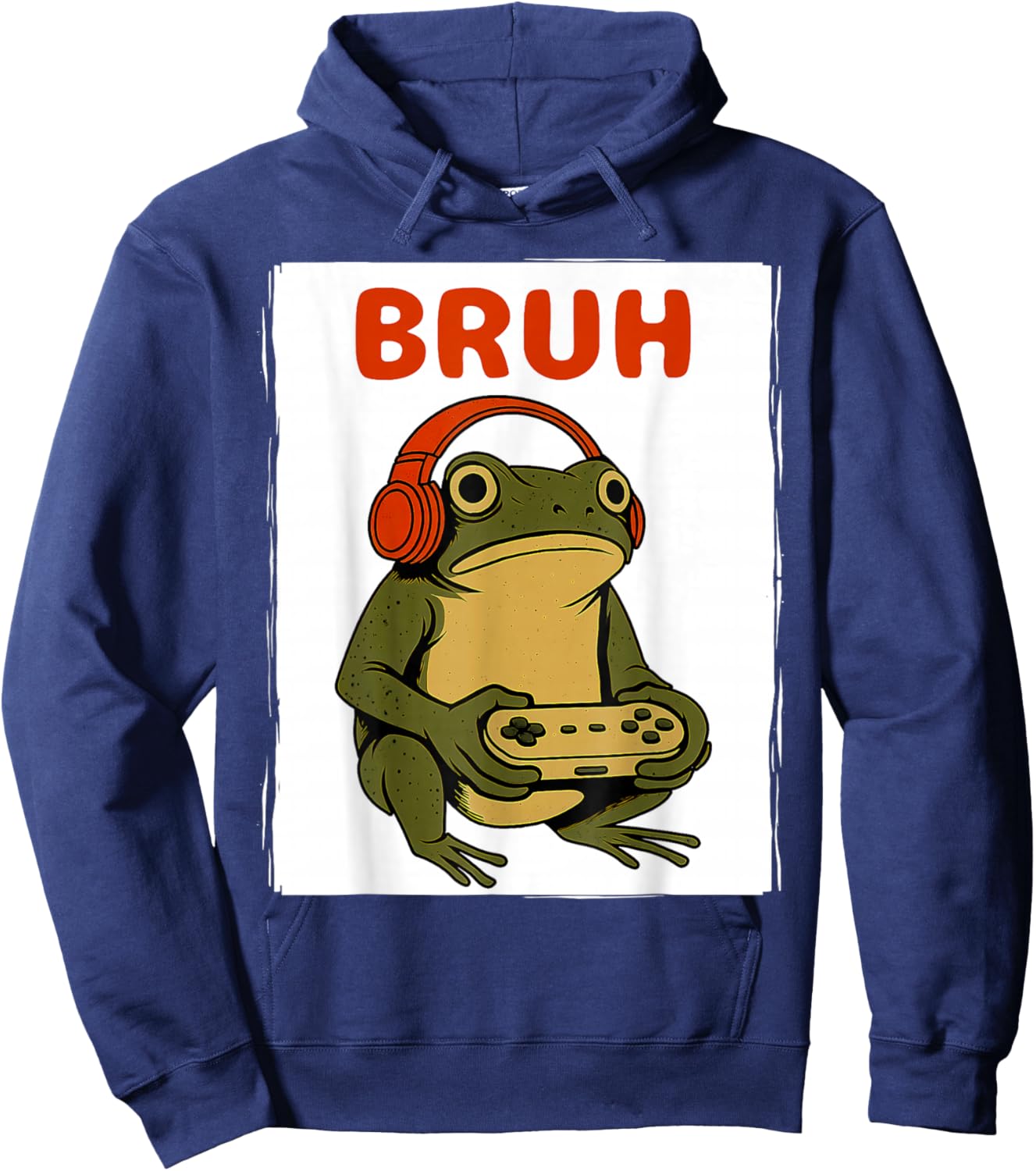 Japanese Gamer Frog Art Men Women Boys Funny Vintage Gaming Hoodie - Hoodie | Navy