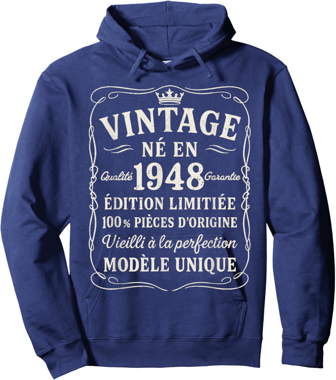 Anniversaire 78 Ans Cadeau Vintage Né en 1948 78 Ans Homme Hoodie - Hoodie | Navy