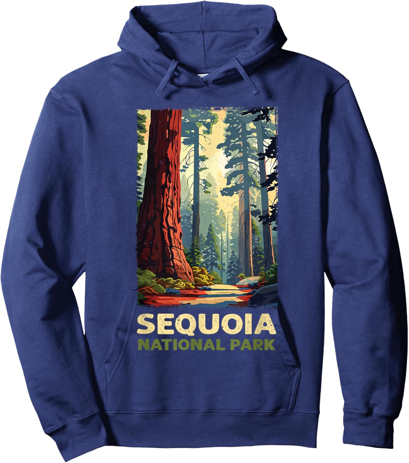 Retro Vintage Sequoia National Park for kids Hiking Camping Hoodie - Hoodie | Navy