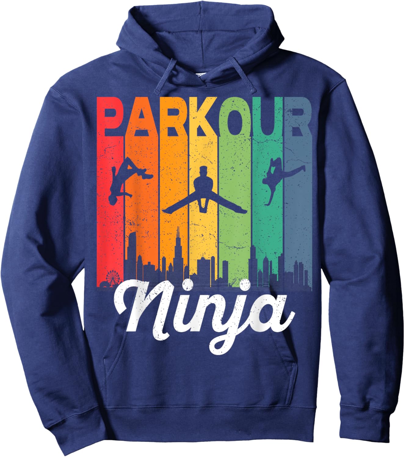 Parkour Ninja - Parcour Urban Traceurs Fun Acrobatics Jumps Hoodie - Hoodie | Navy
