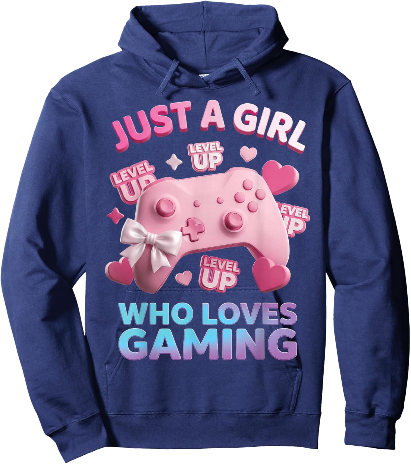 Just A Girl Who Loves Gaming Women Mom Sister Cute Gamer Hoodie - Hoodie | Navy