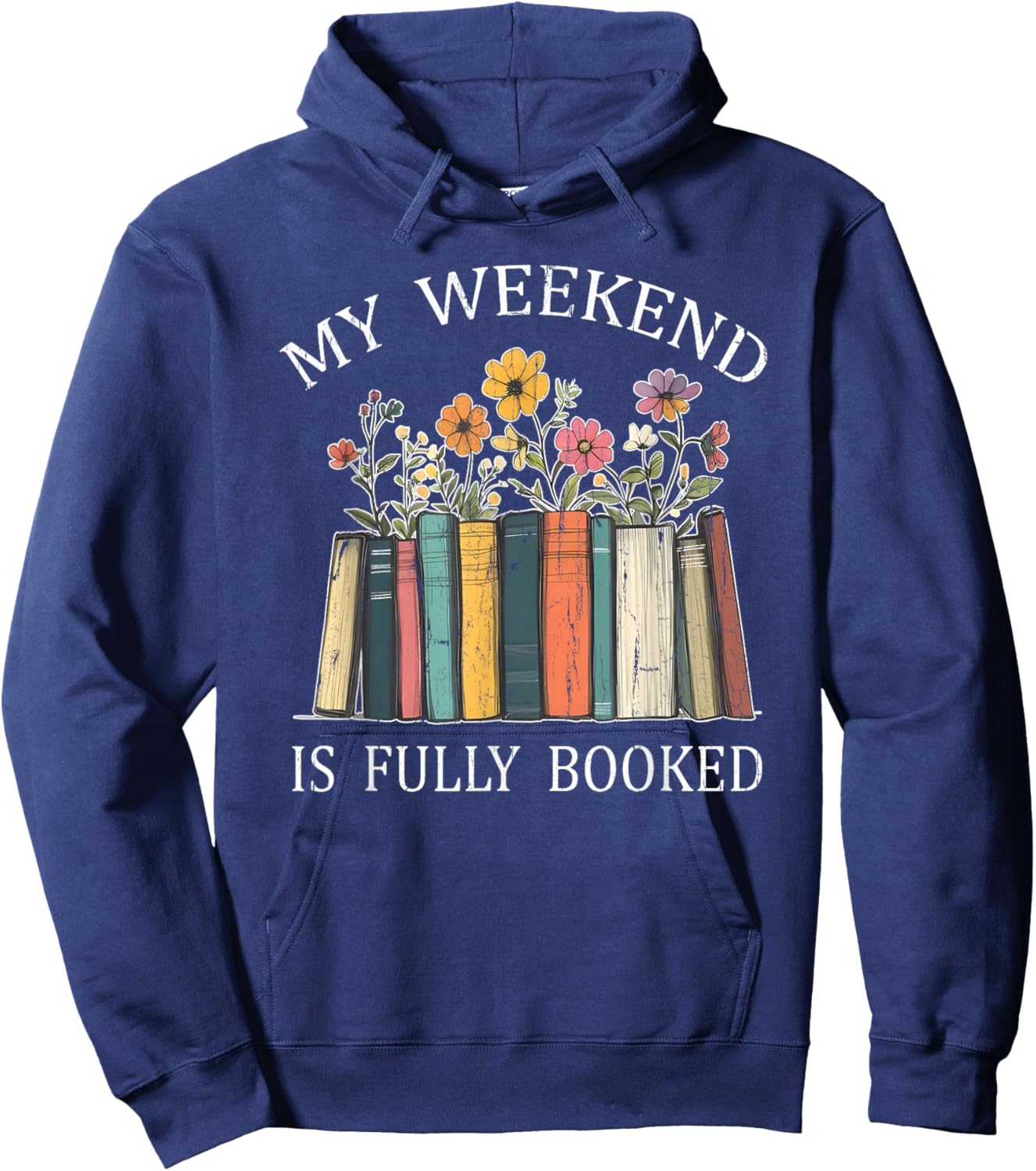 My Weekend is Fully Booked, Cozy Bookish Hoodie - Hoodie | Navy