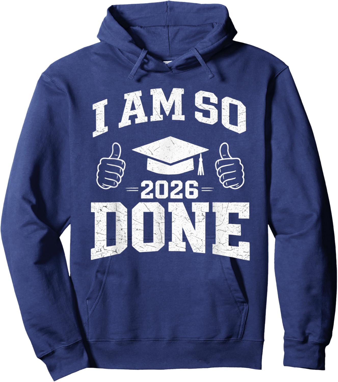 Retro Vintage Class of 2026 Senior Graduation Celebration Hoodie - Hoodie | Navy