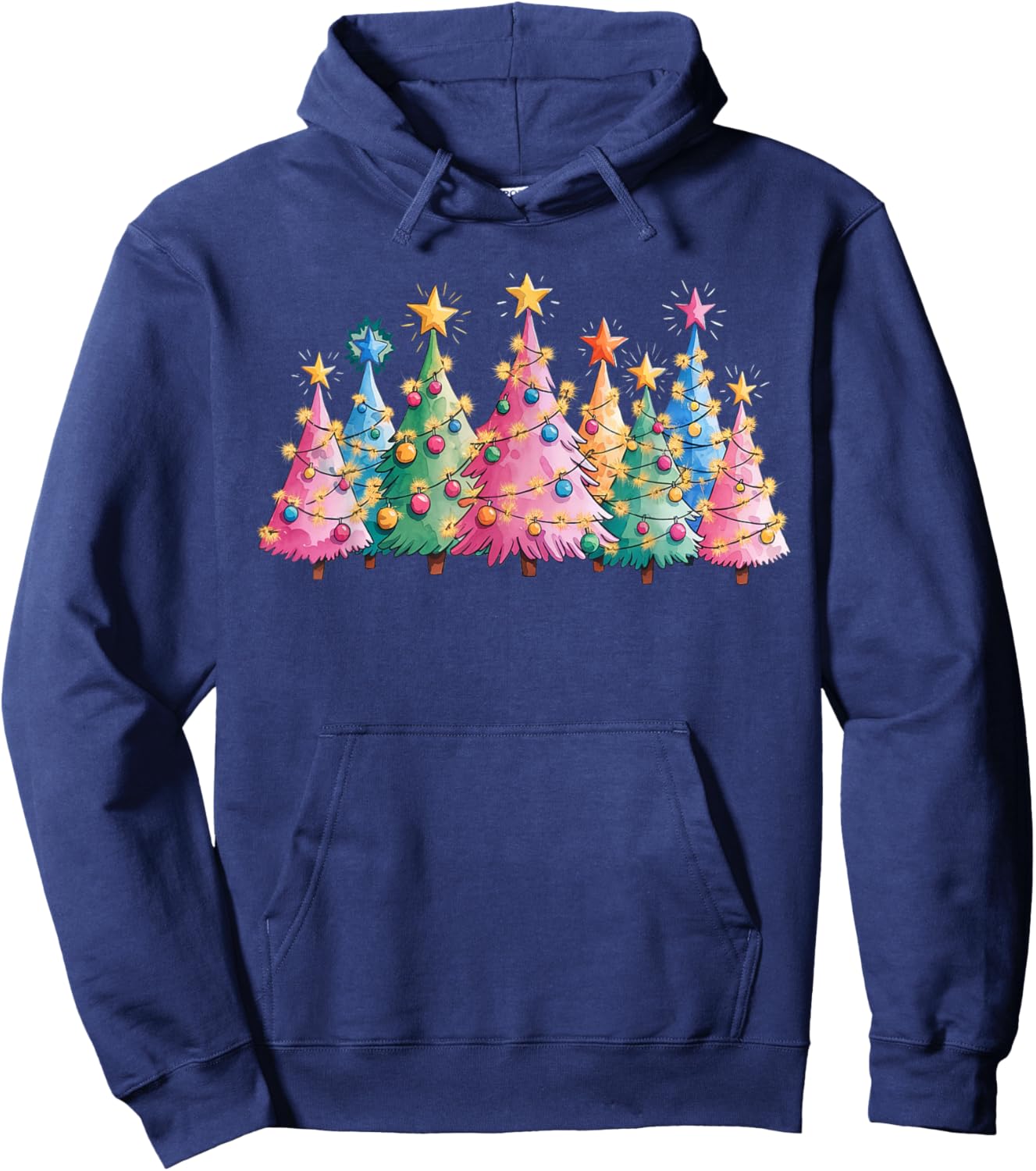 Merry Christmas Pink Christmas Tree, Pink Christmas Costume Hoodie - Hoodie | Navy