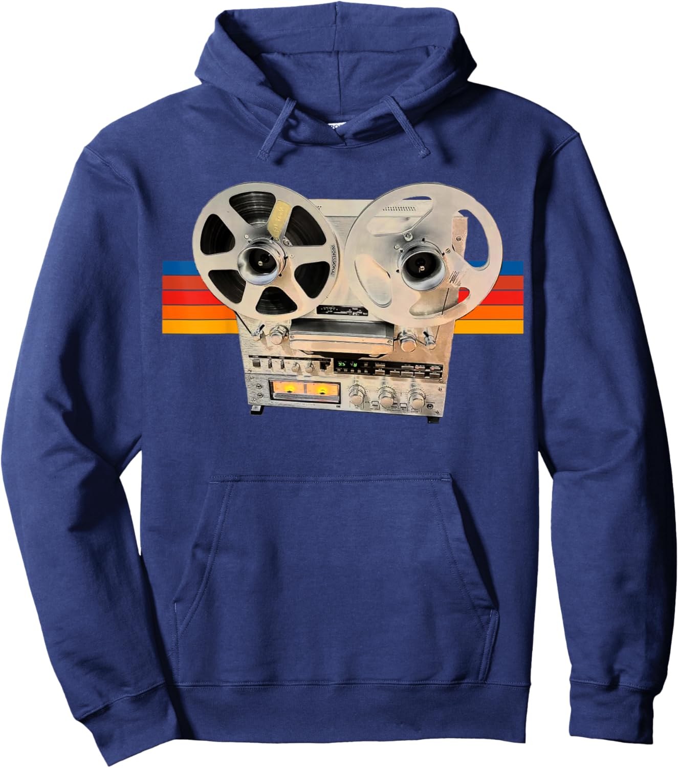 Vintage Reel to Reel Tape Player, Audiophile, Tape Hoodie - Hoodie | Navy