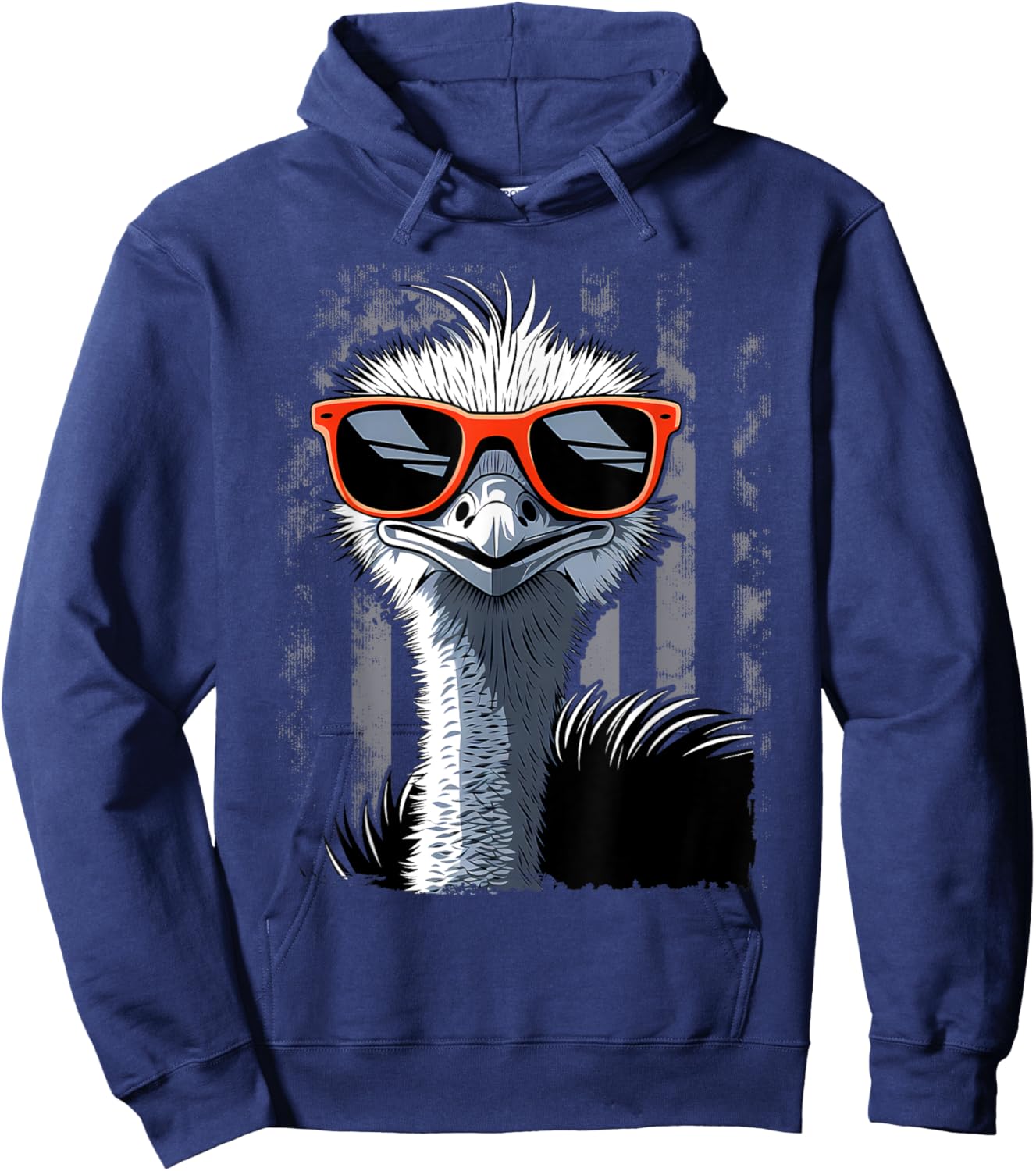 Cool Emu Bird Wearing Sunglasses Graphic Art Hoodie - Hoodie | Navy