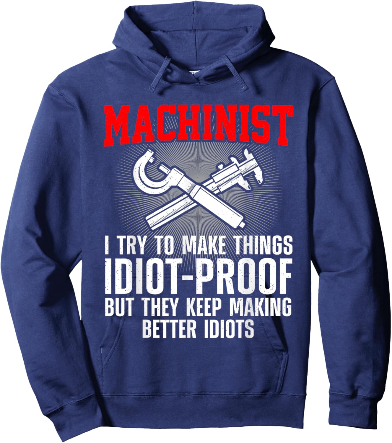 Machinist Art Dad CNC Machine Operator Machinist Hoodie - Hoodie | Navy