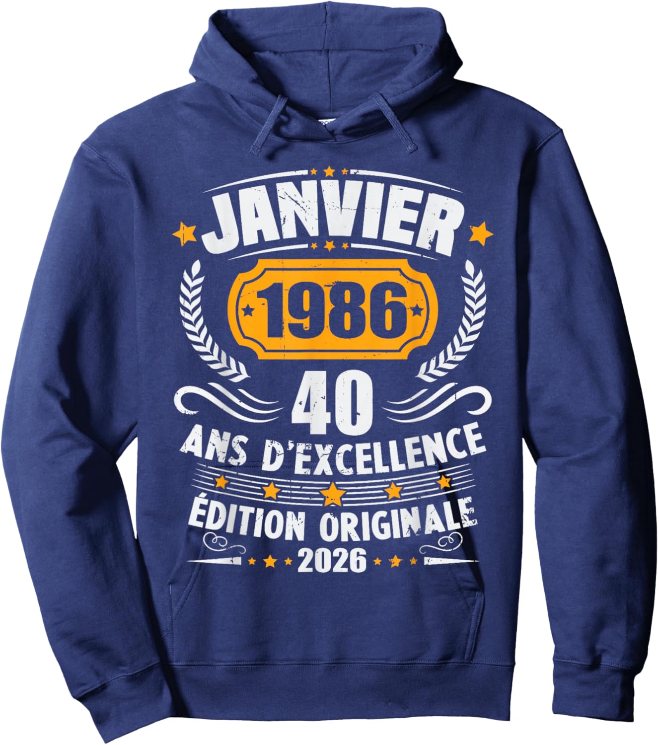 Vintage January 1986 Birthday Gift 40 Years Men Hoodie - Hoodie | Navy