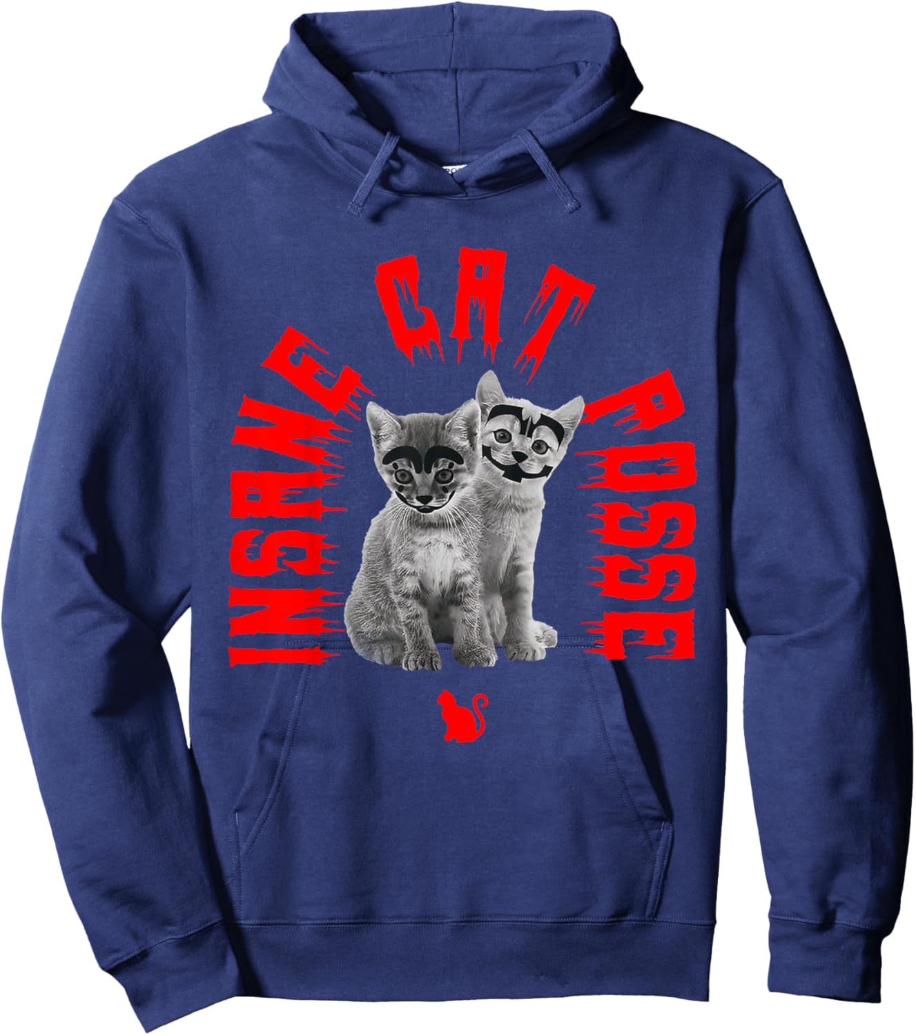 Insane Cat Posse Scary Cat Wear Horror Mask Spooky Women Hoodie - Hoodie | Navy