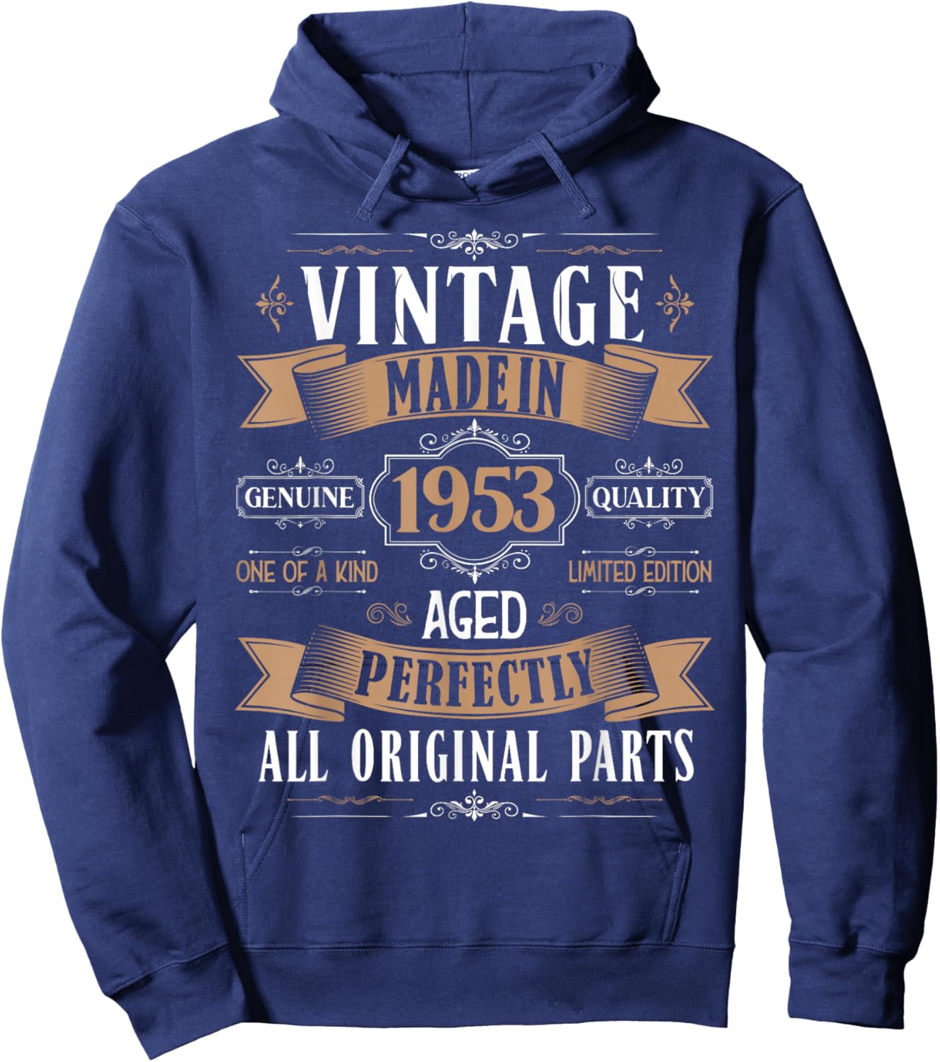 Vintage 72nd birthday men Born 1953 72 years old Bday Hoodie - Hoodie | Navy