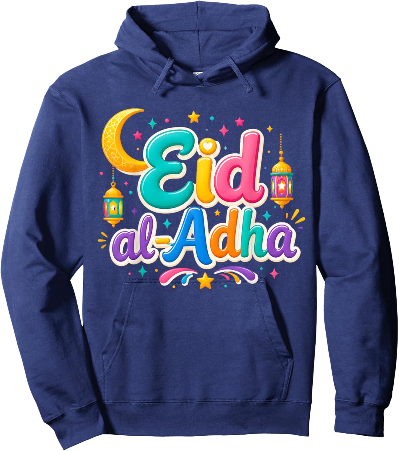 Happy Eid Al Adha Mubarak Kids Muslim Cute Sheep Holiday Hoodie - Hoodie | Navy