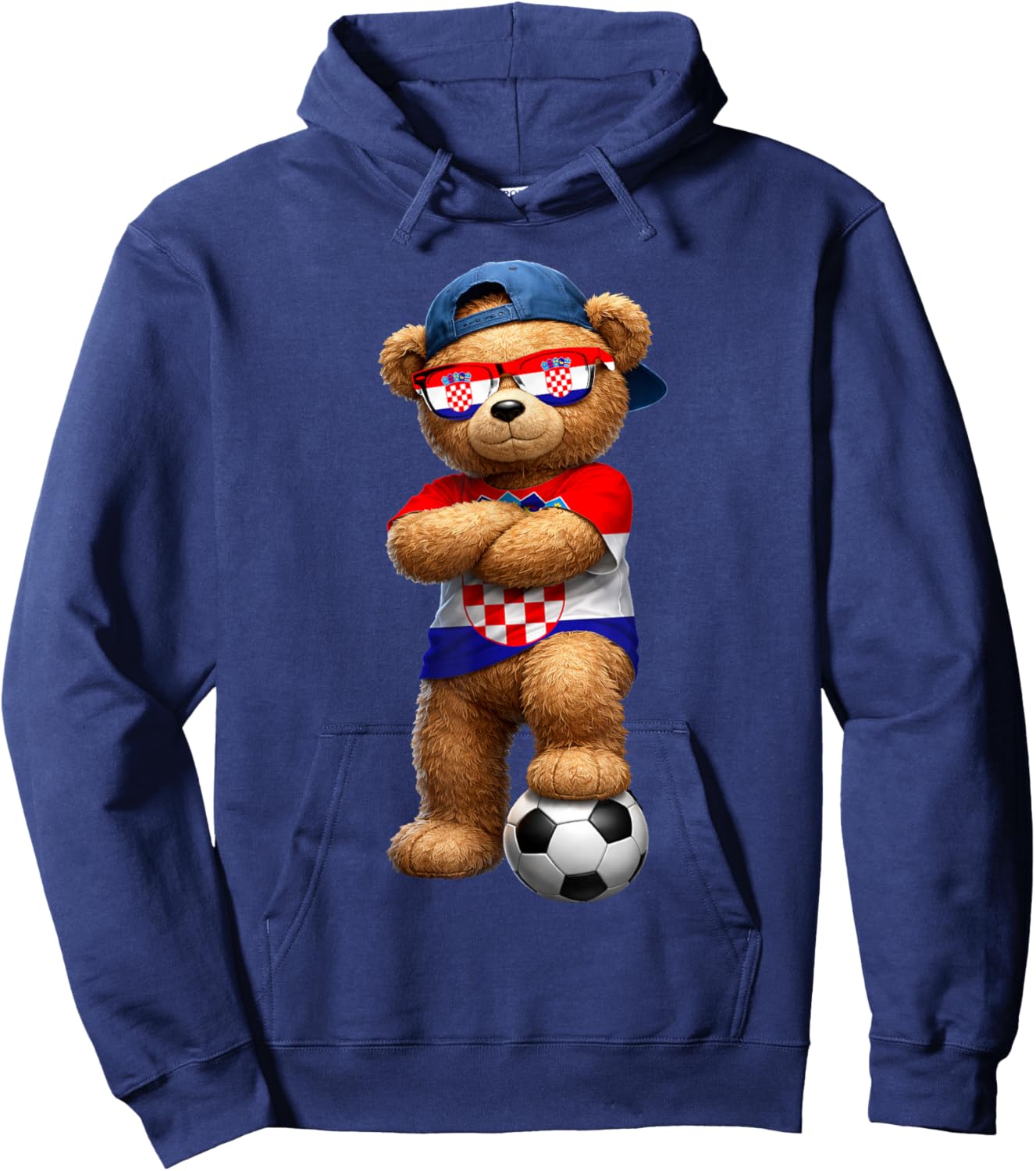 Croatian Flag Teddy Player Sports Outfit for Croatia Hoodie - Hoodie | Navy