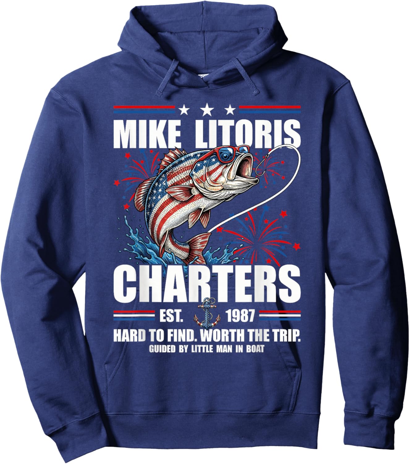 Mike Litoris Funny Adult Humor Innuendo Joke 4th of July Hoodie - Hoodie | Navy