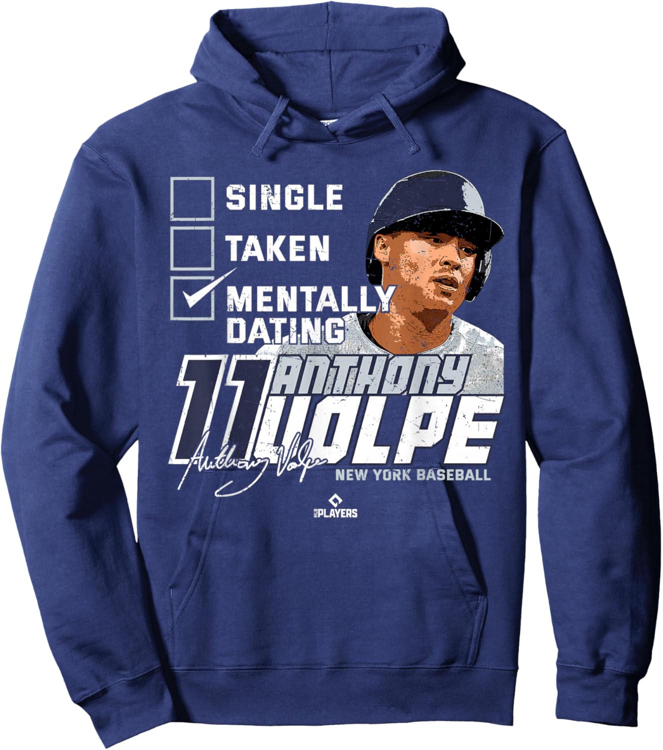 Mentally Dating Anthony Volpe New York MLBPA Hoodie - Hoodie | Navy