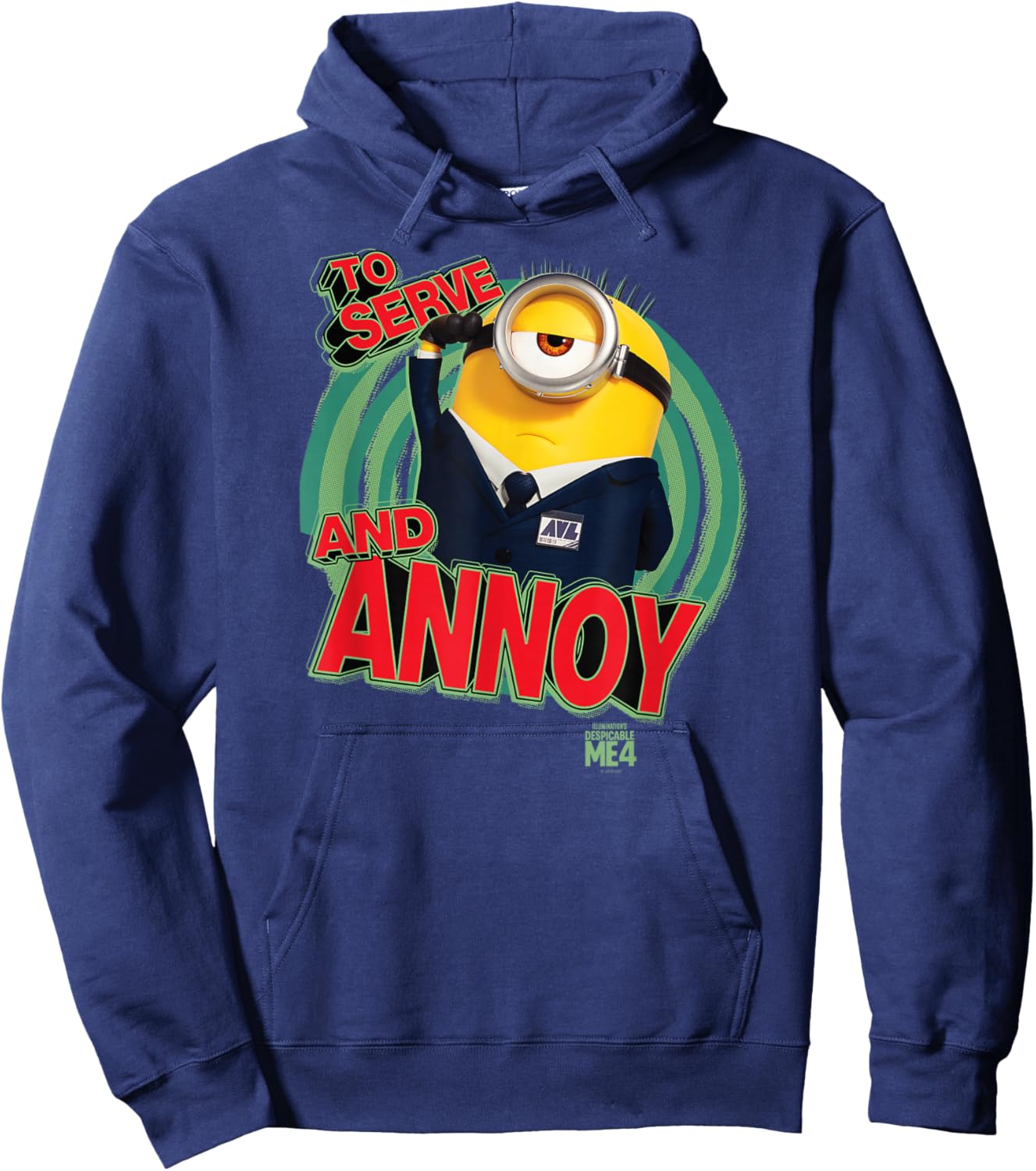 Minions Despicable Me 4 AVL To Serve and Annoy Hoodie - Hoodie | Navy