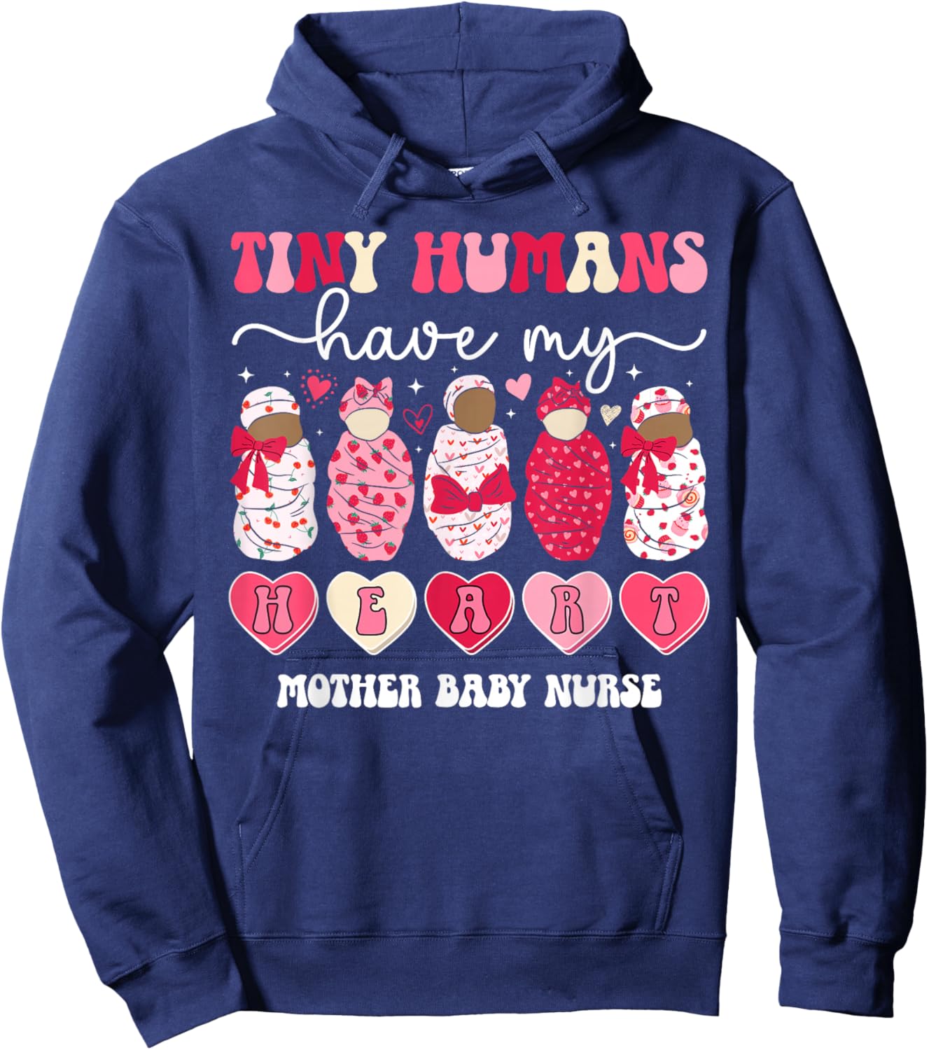 Mother Baby Nurse Valentine Mom Baby Nurse Valentines Day Hoodie - Hoodie | Navy
