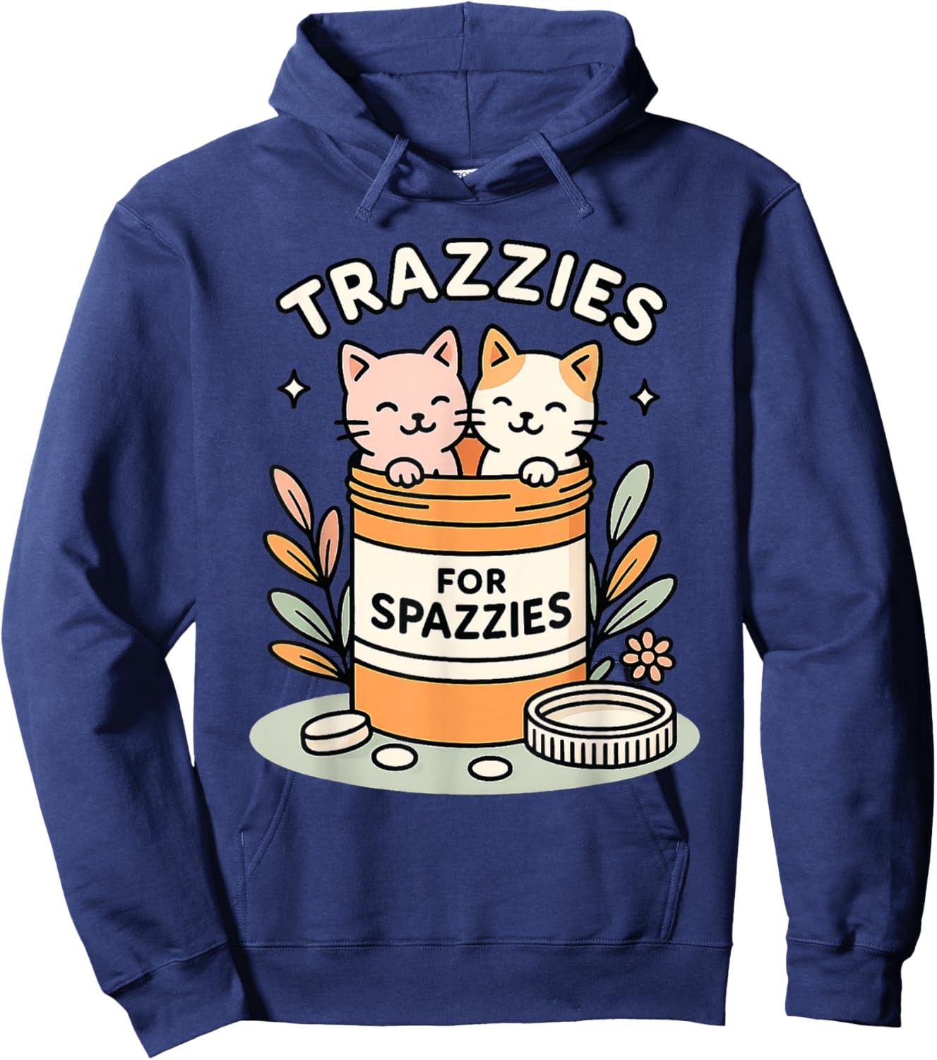 Veterinary Vet Tech Cat Mom Trazzies for Spazzies Hoodie - Hoodie | Navy