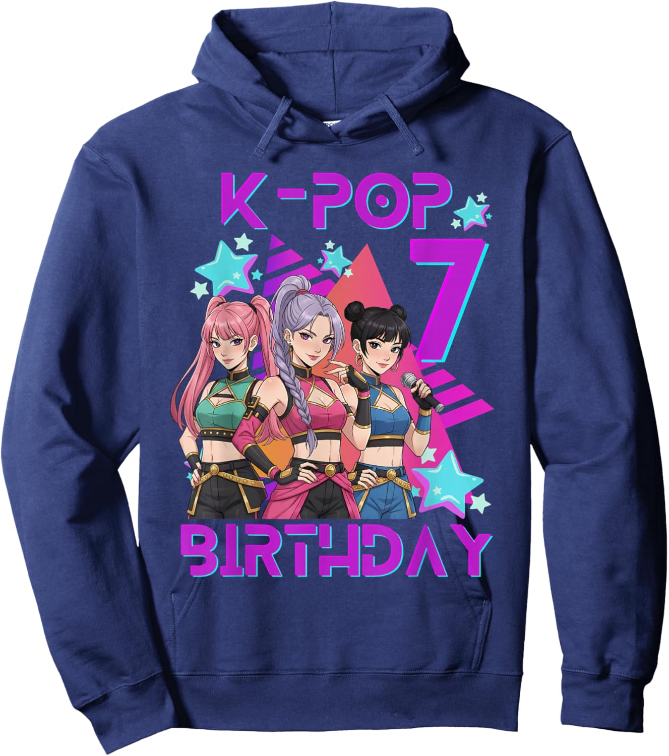 K-Pop K-Pop 7th Birthday Girl 7 Years Hoodie - Hoodie | Navy