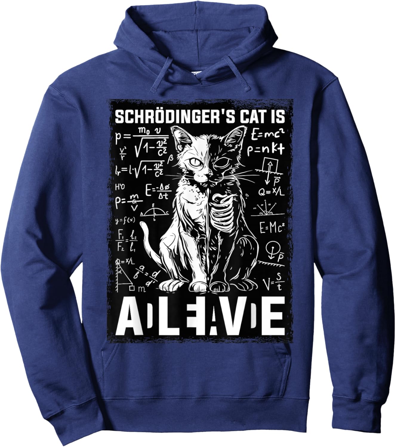 Schrodinger's Cat Dead And Alive Physics Hoodie - Hoodie | Navy