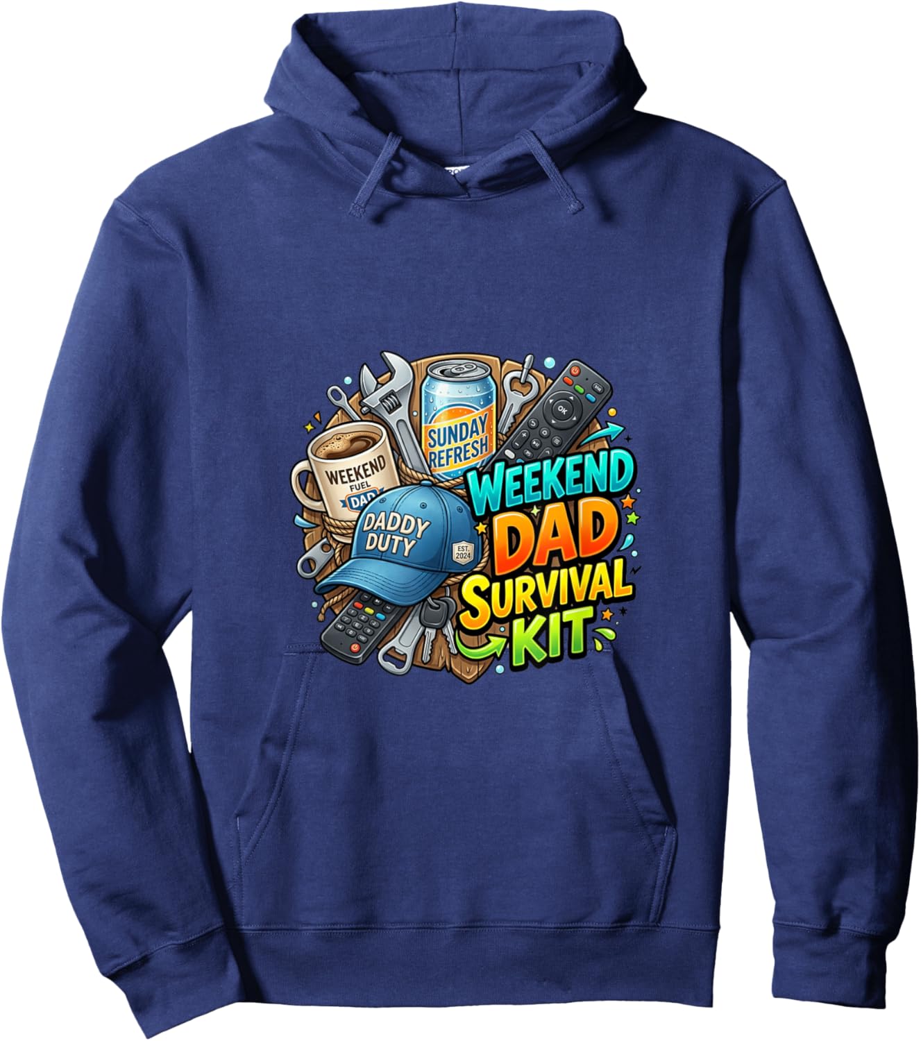 Kit de Survie Humoristique pour Papa Hoodie - Hoodie | Navy
