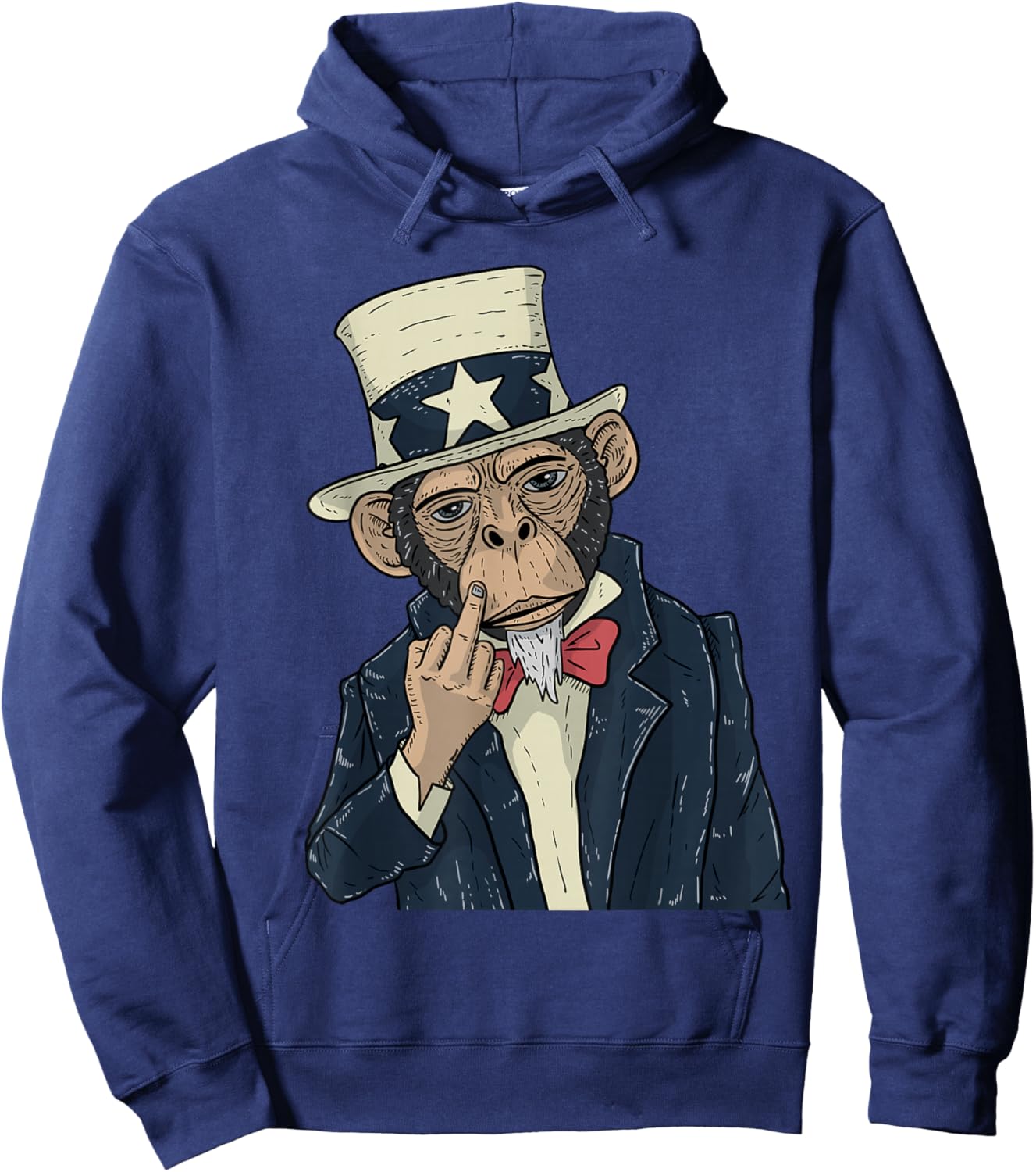 Monkey Sam Shows Middle Finger Hoodie - Hoodie | Navy