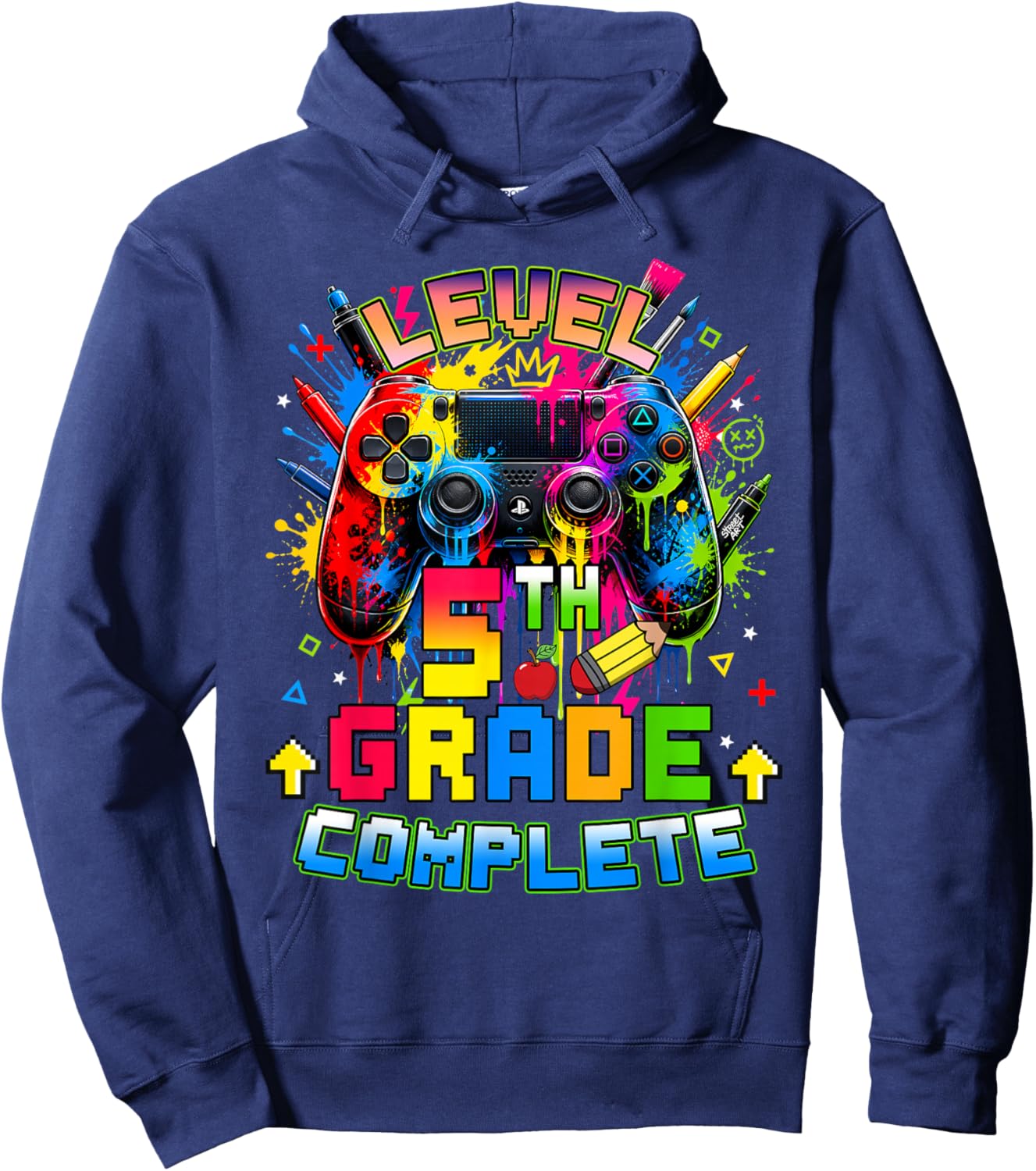 Level 5th Grade Complete Graduation Last Day of School Boys Hoodie - Hoodie | Navy