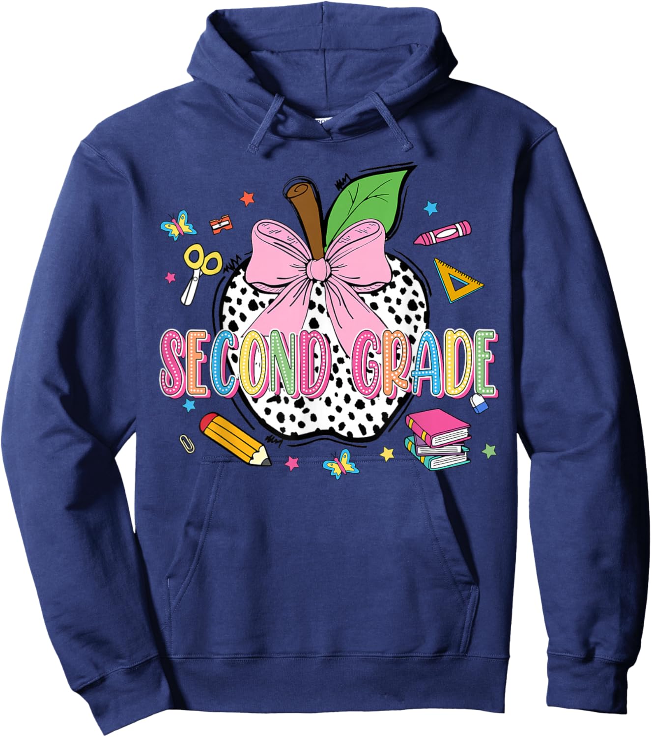 Second Grade Happy First Day of 2nd Grade Back To School Hoodie - Hoodie | Navy