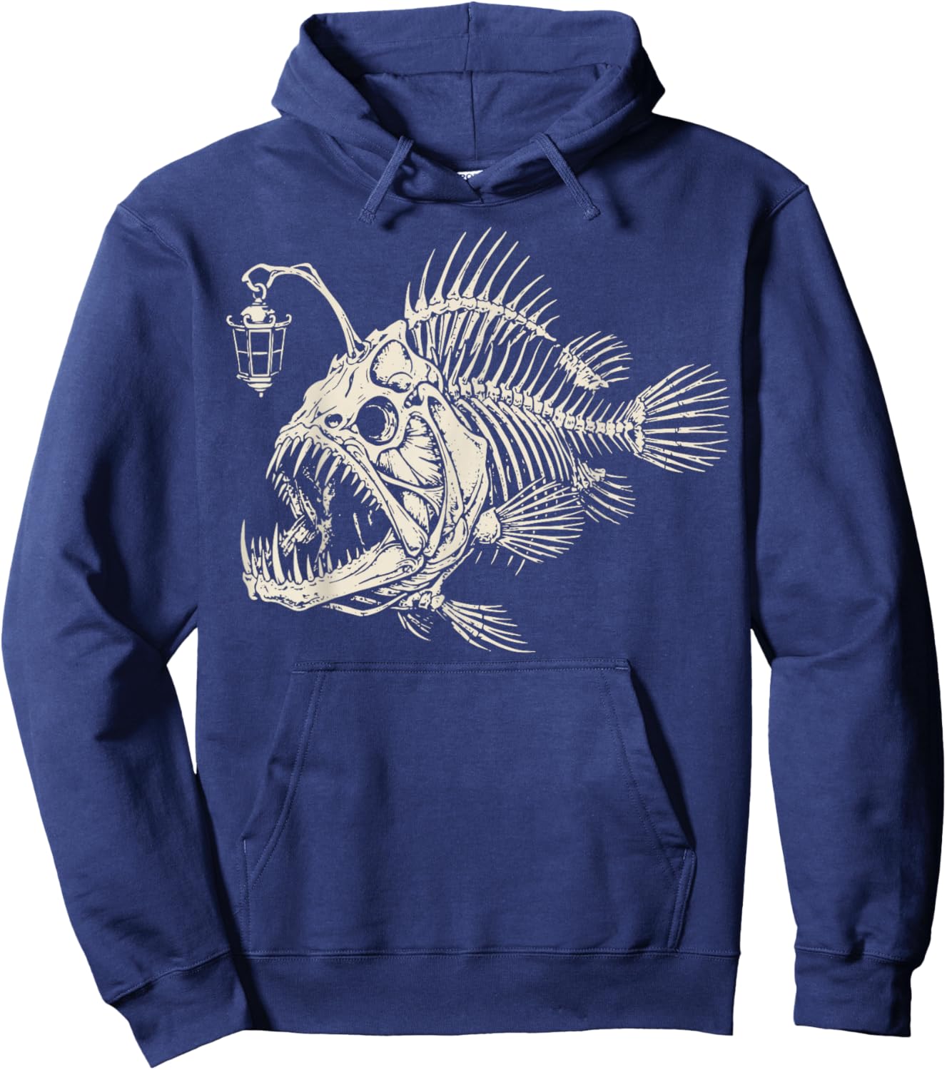 Poisson-pêcheur Squelette Effrayant Océan Hoodie - Hoodie | Navy