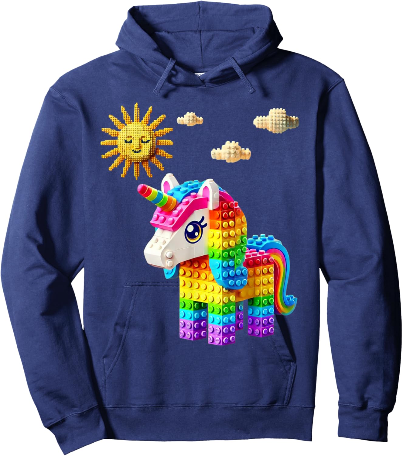 Unicorn Lover Master Builder Bricks Blocks Play Toys Girls Hoodie - Hoodie | Navy