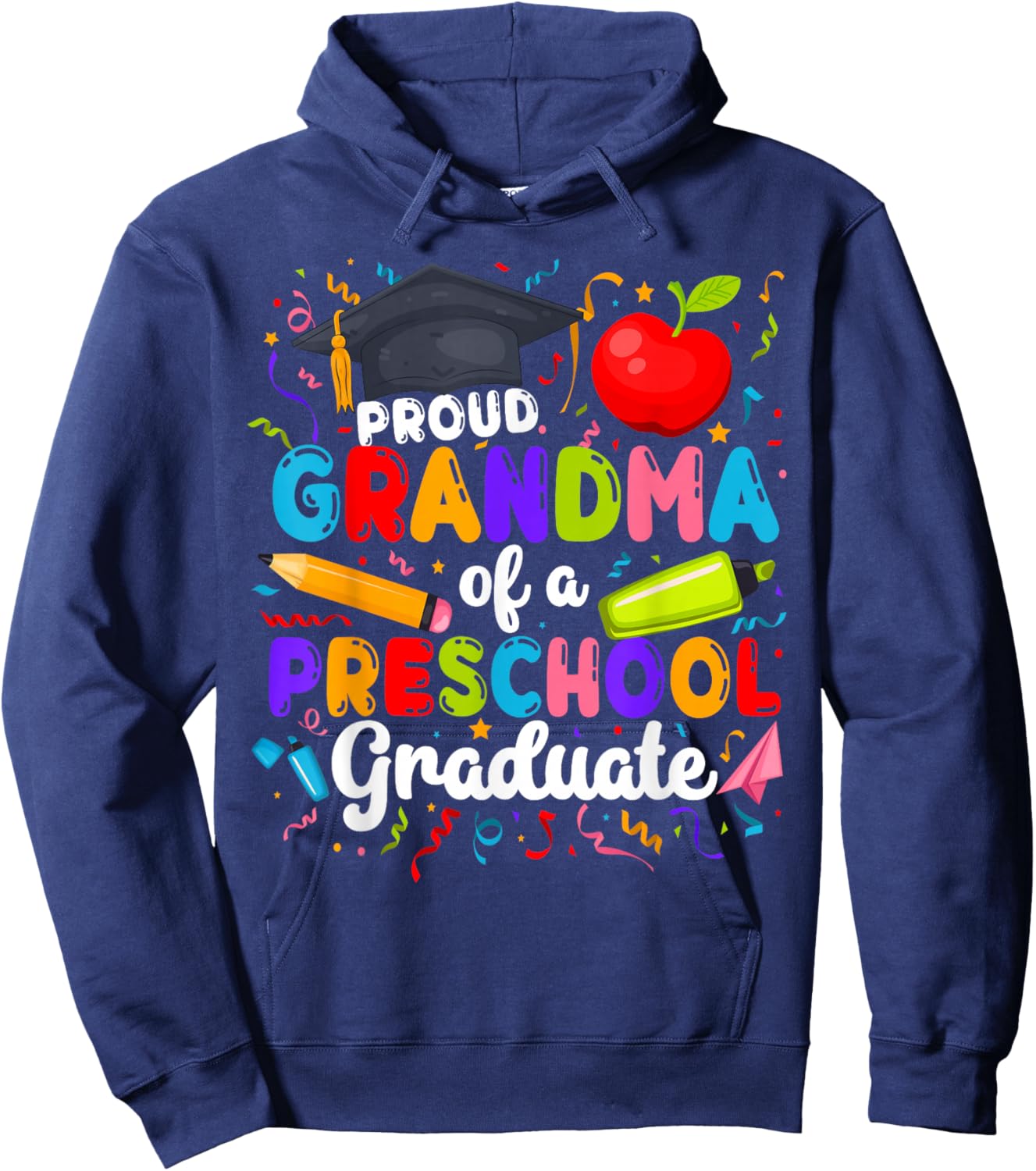 Grandma of A Preschool Graduate Grandma Pre-K Grad Grandma Hoodie - Hoodie | Navy