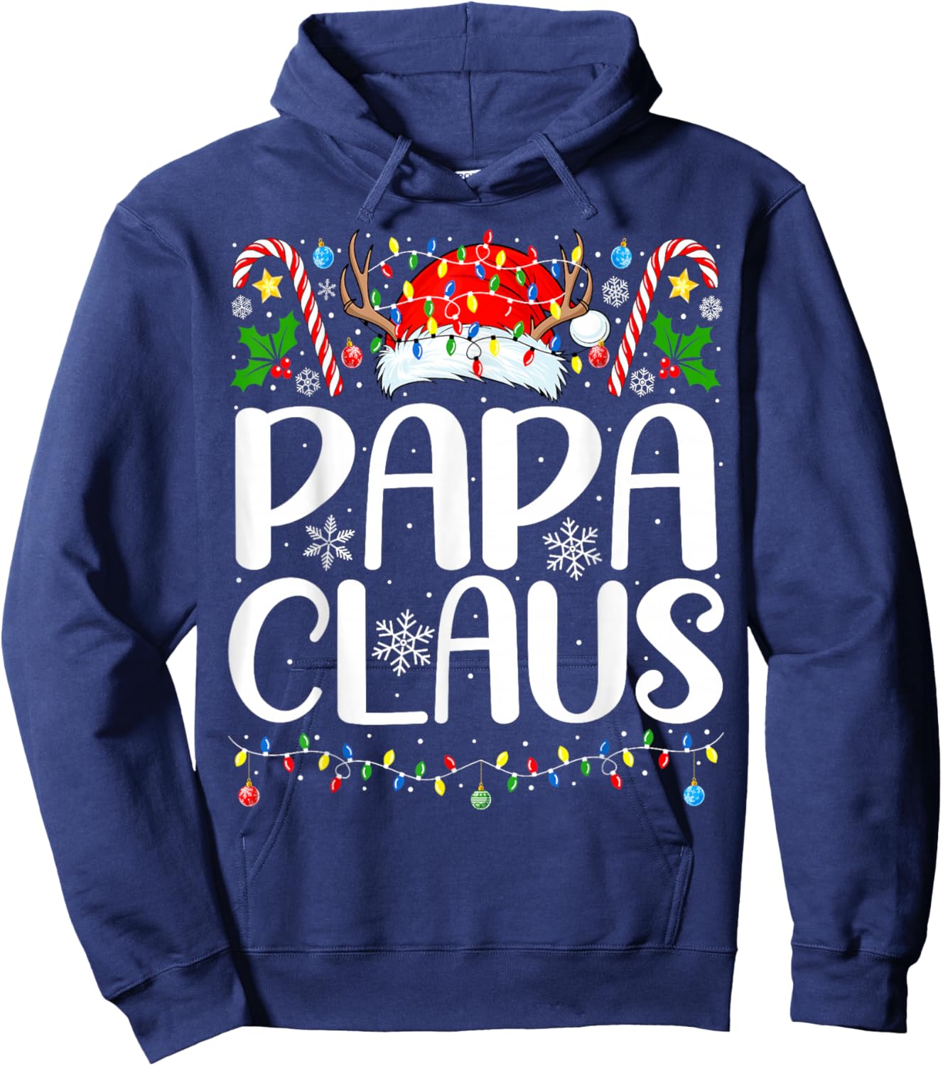 Papa Claus Christmas Dad Xmas Matching Family Christmas Hoodie - Hoodie | Navy