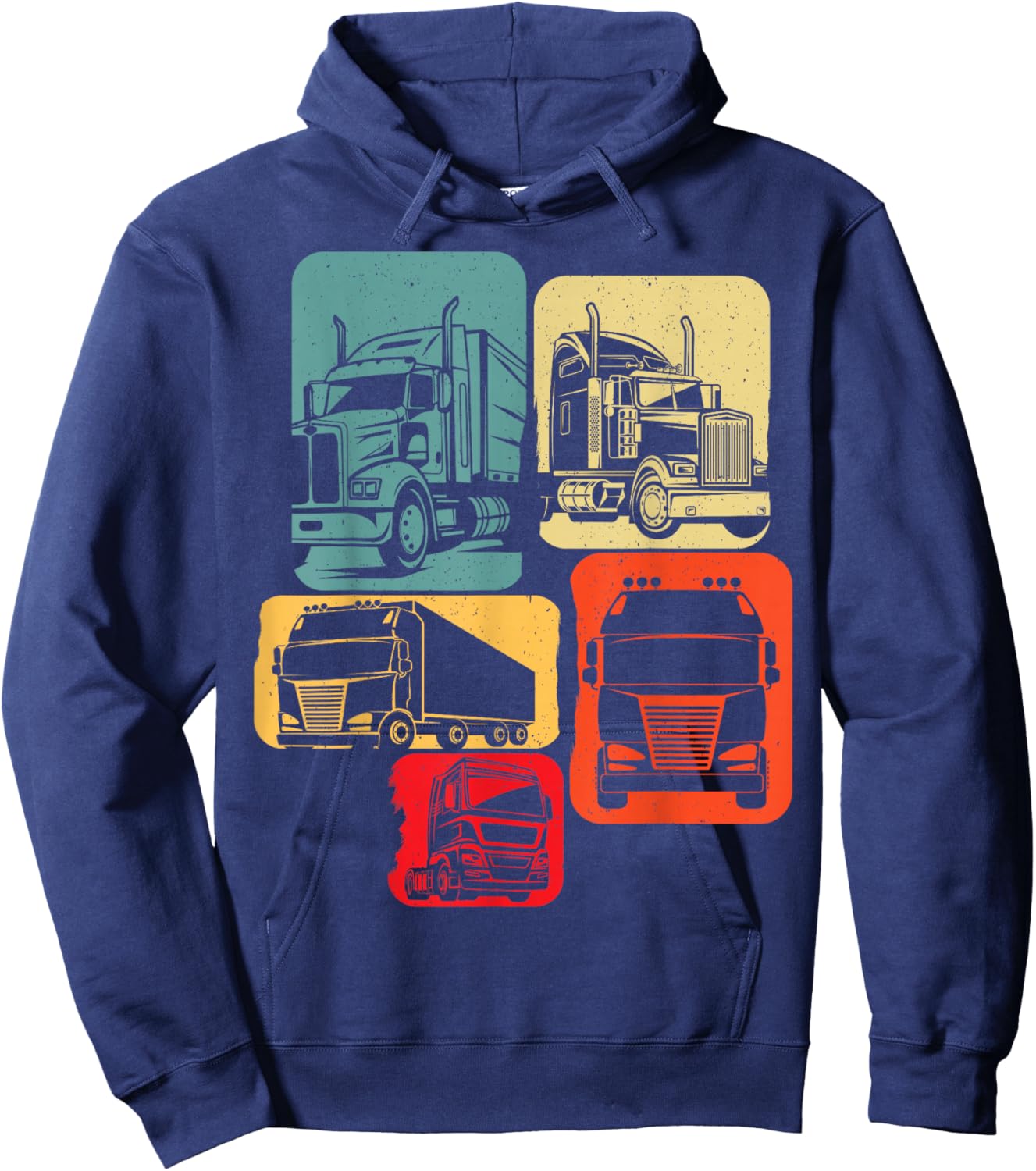 Routier Camion Chauffeur Conducteur Poids Lourds Retro Hoodie - Hoodie | Navy