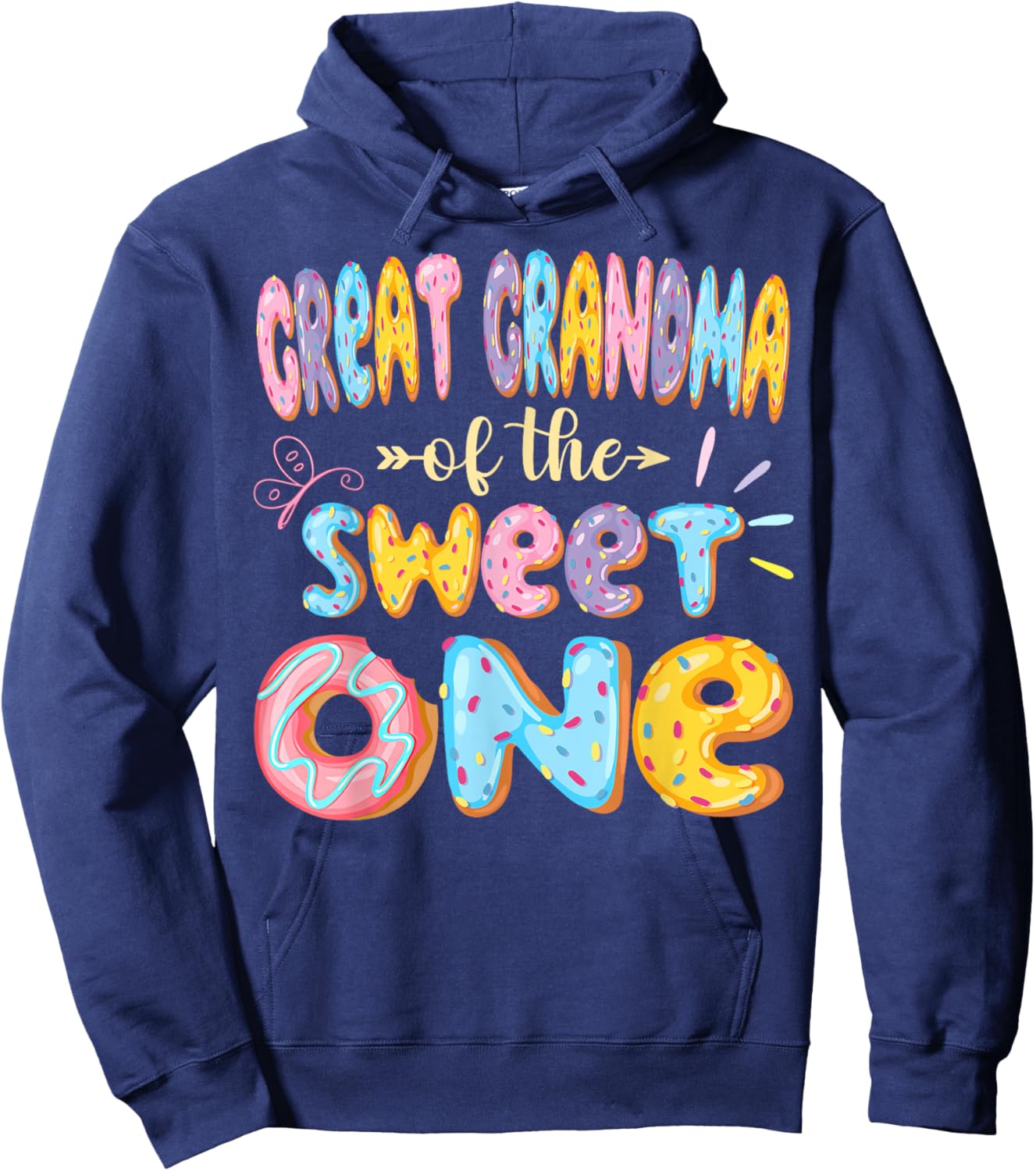 Great Grandma Of The Sweet One 1St Birthday Girl Donut Hoodie - Hoodie | Navy