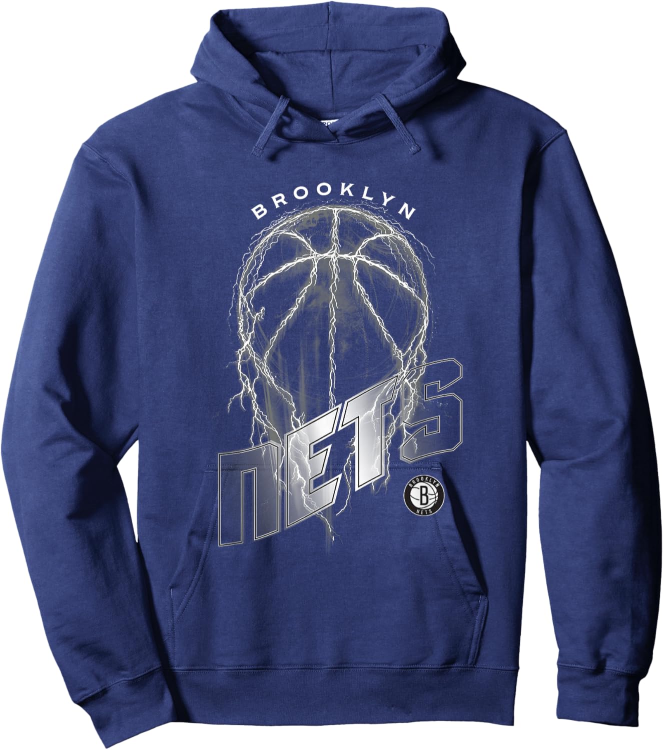 NBA Brooklyn Nets Lightning Bolt Basketball Logo Hoodie - Hoodie | Navy