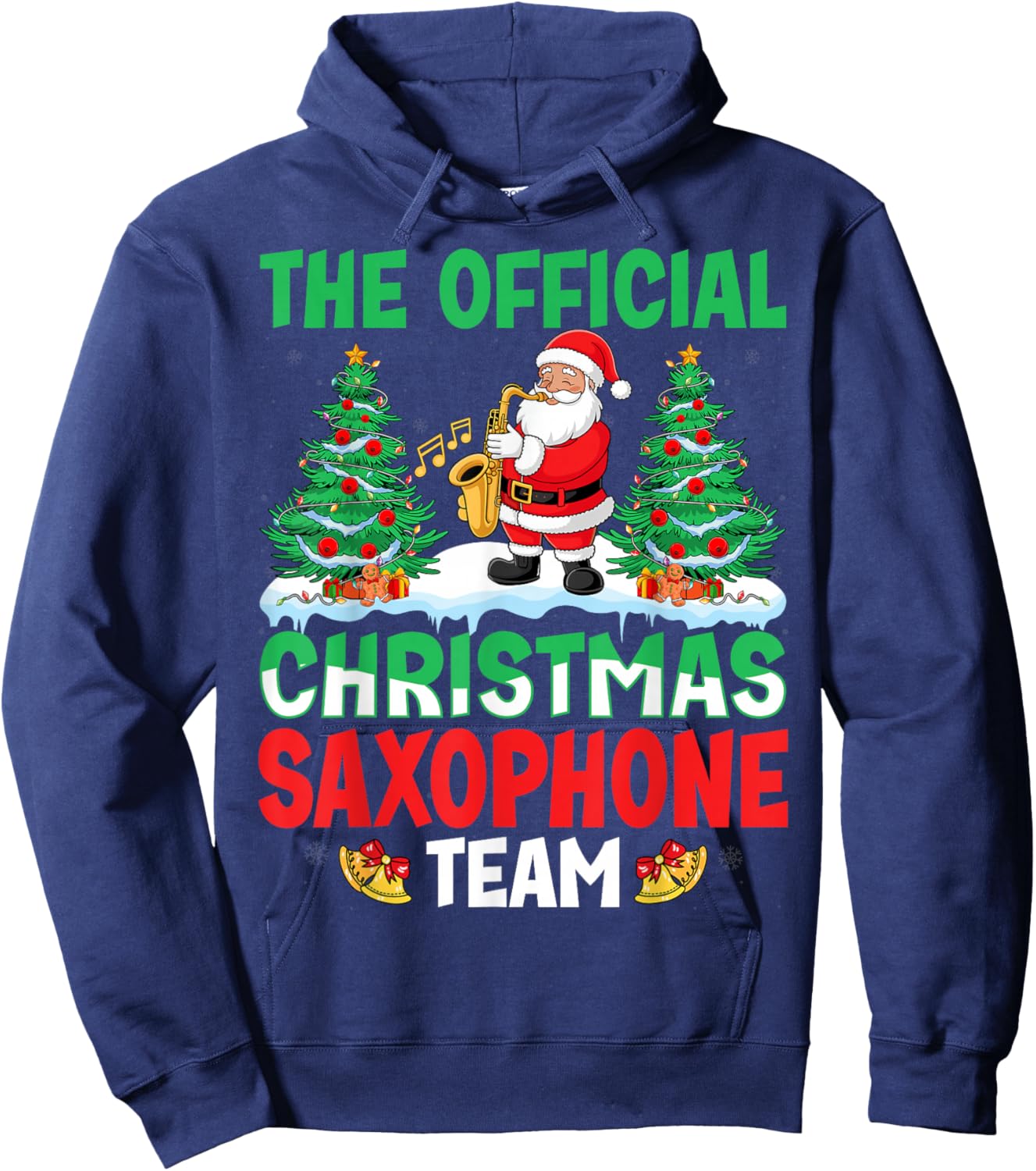 Christmas Saxophone Team Santa Saxophone Player Xmas Hoodie - Hoodie | Navy