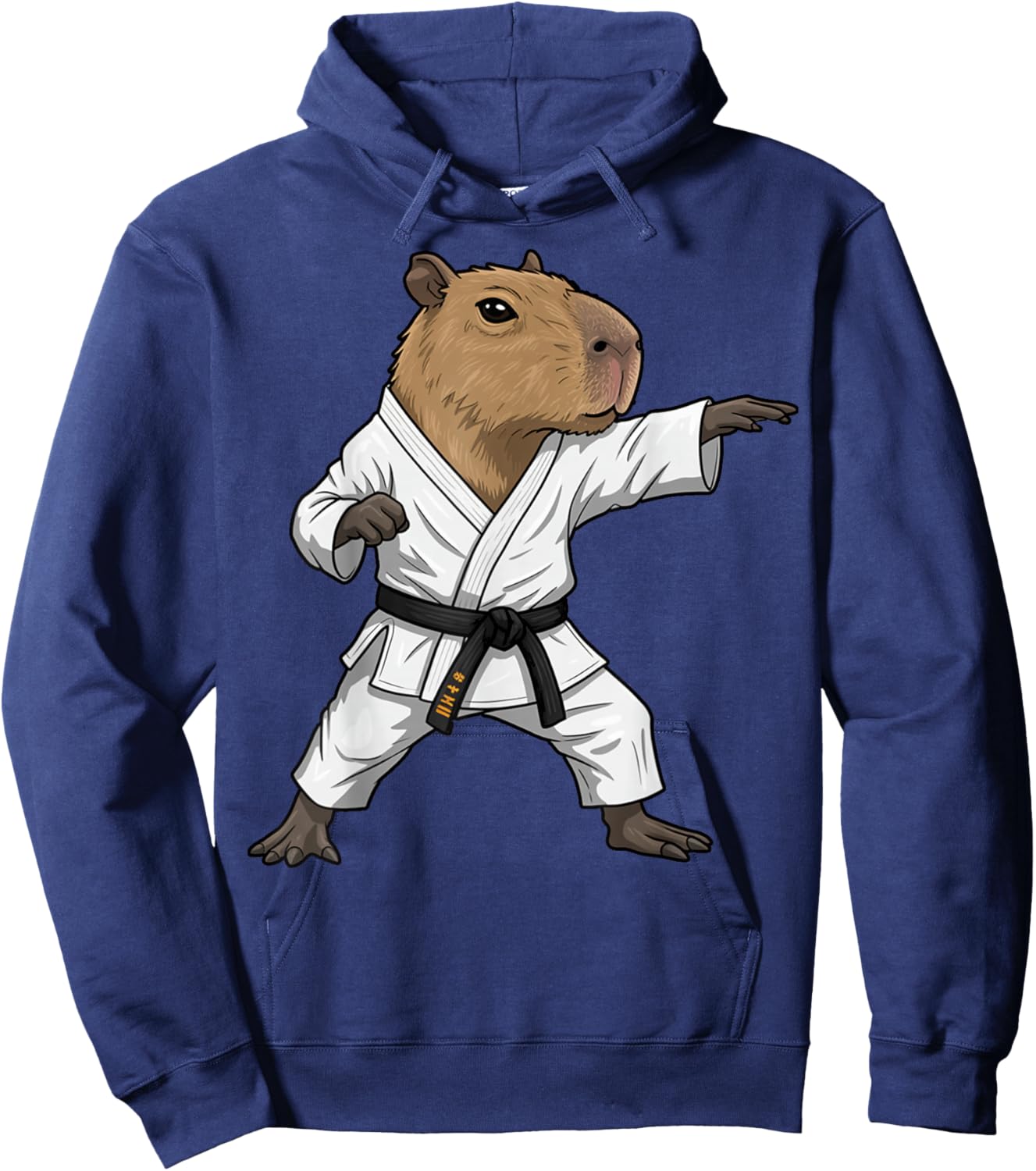 Funny Capybara Doing Karate Samurai Ninja Capybara Hoodie - Hoodie | Navy